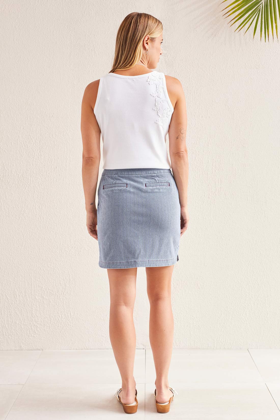 Pull On Skort with Detail Stitching