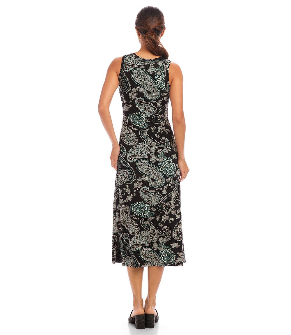 Paisley Sleeveless Midi Dress