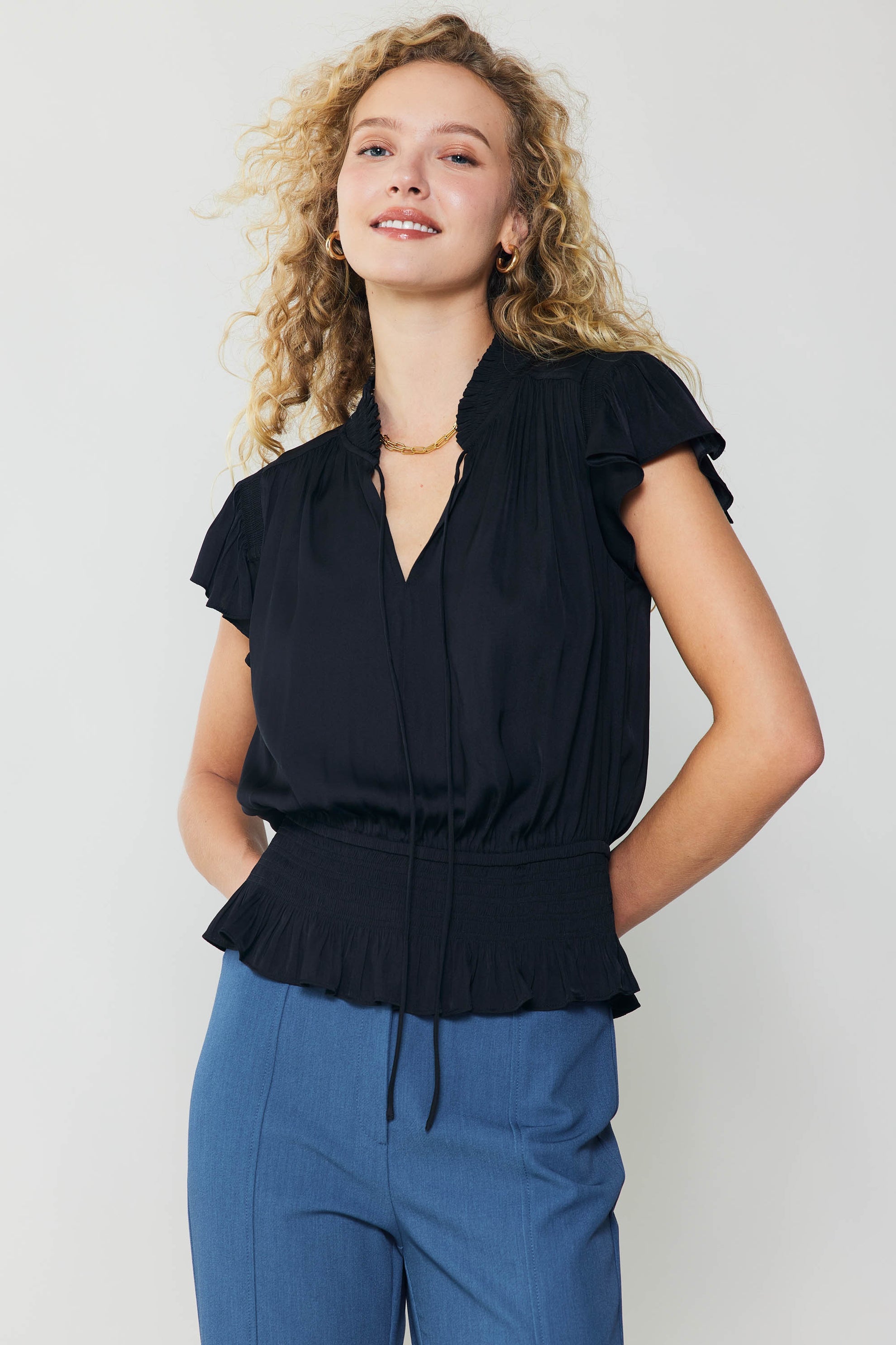 Blair Smocked Top by Current Air