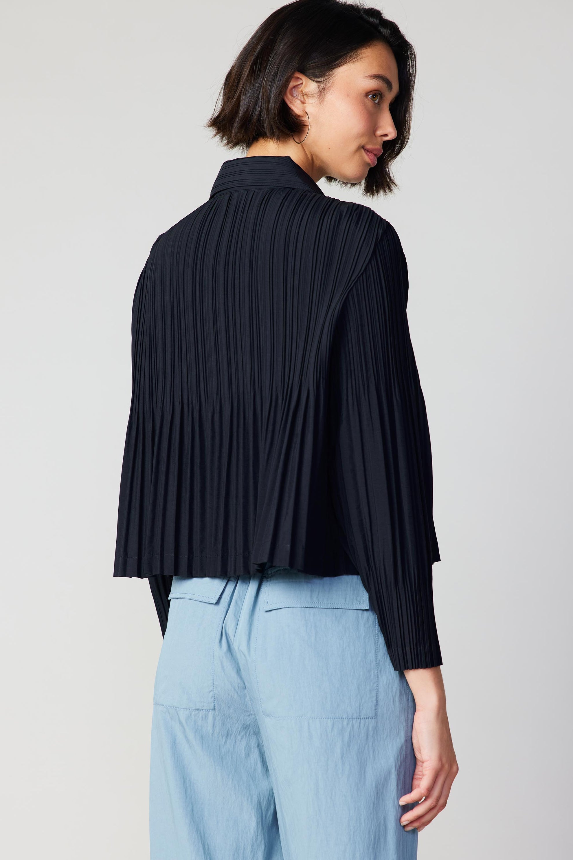 Button Down Pleated Top - FINAL SALE
