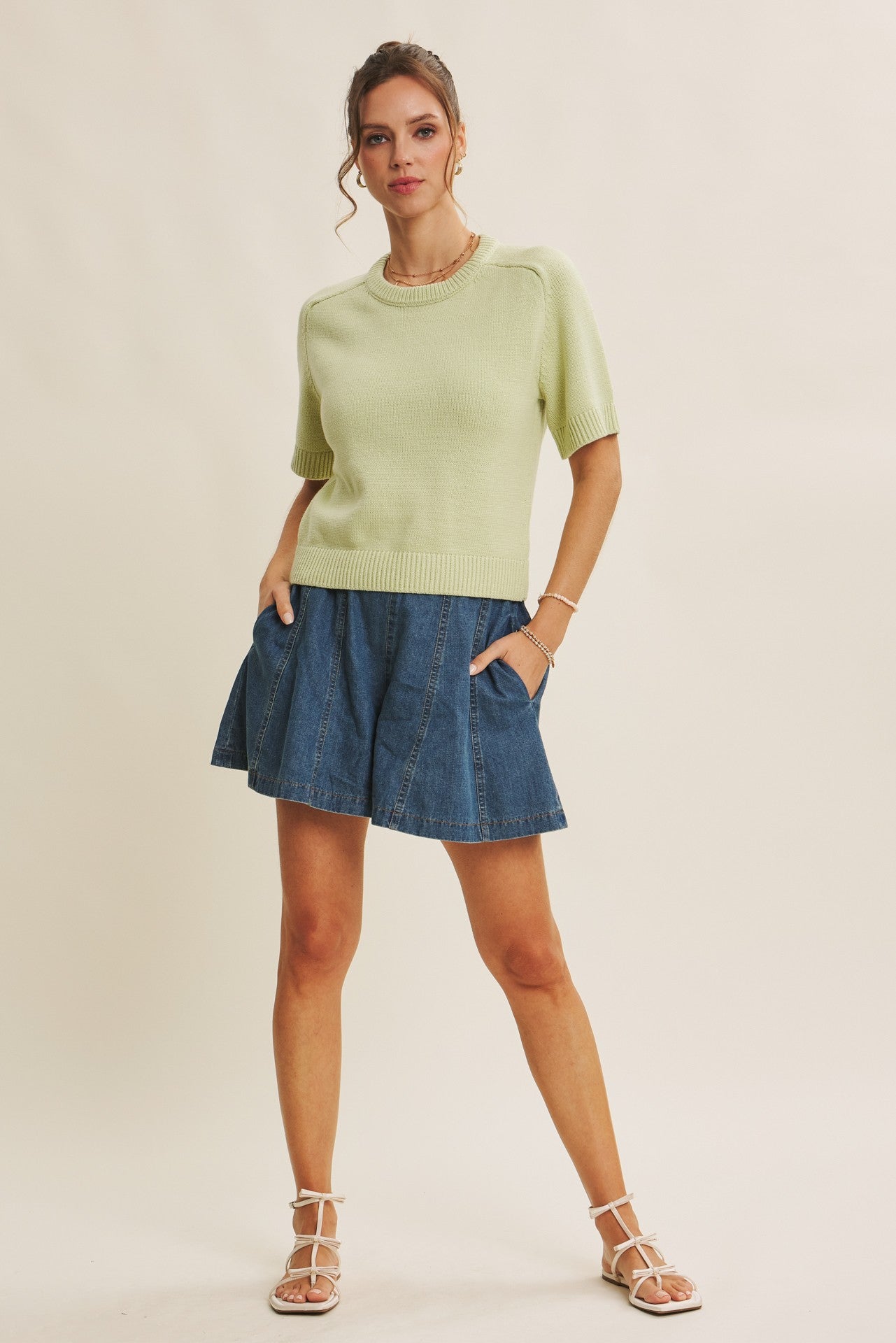 Essential Short Sleeve Knit Sweater