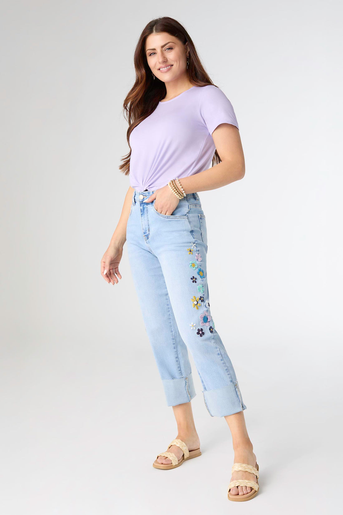 Everstretch Floral Embroidery Denim Jeans