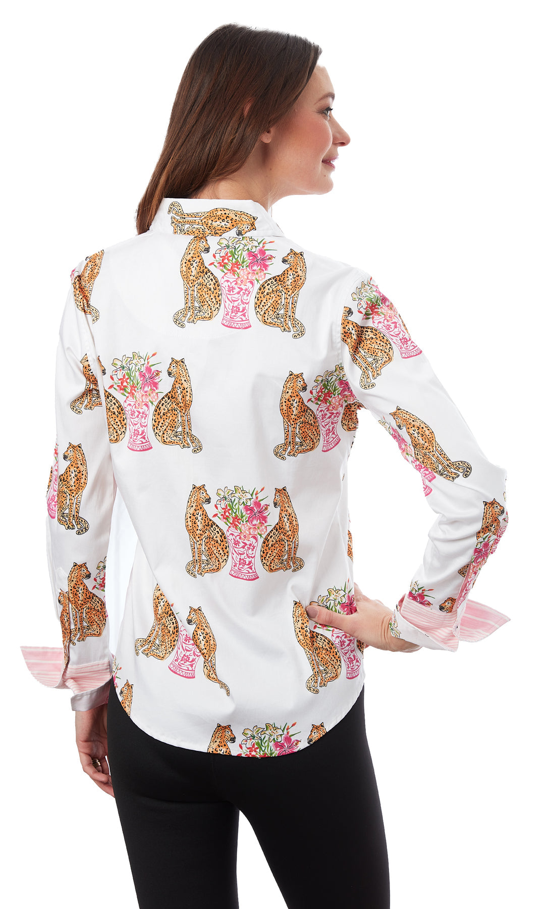 Rome Cheetahs and Chinoiserie Blouse