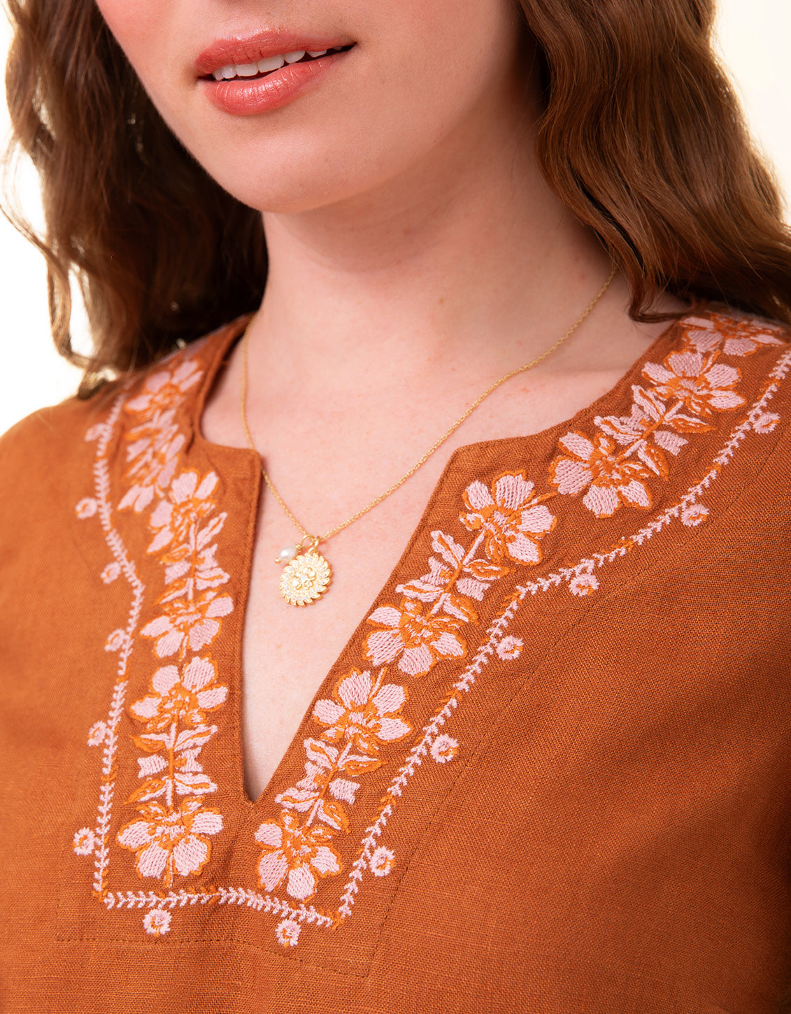 Lowell Linen Mocha Blouse
