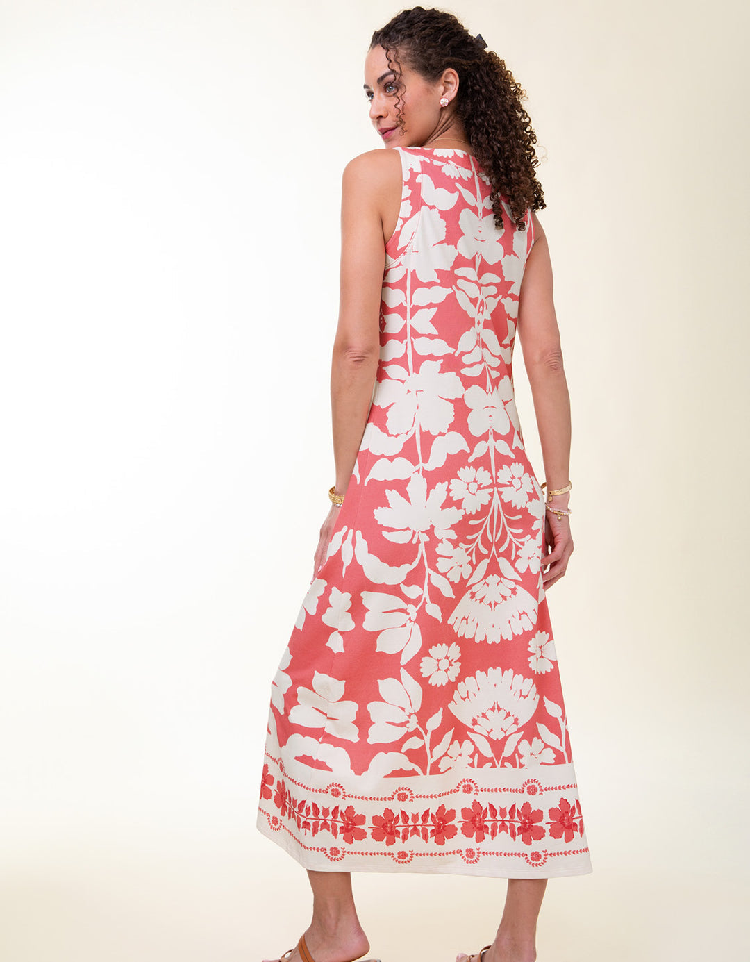 Madolyn Midi Dress in Coral Vine
