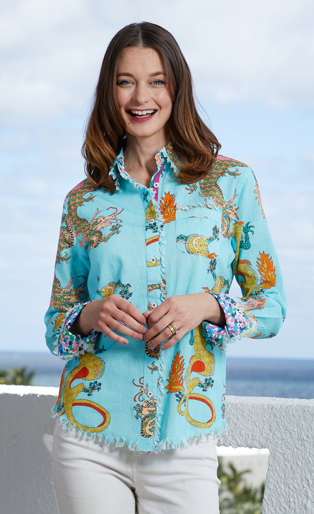 Cape Cod Dragon Print Blouse