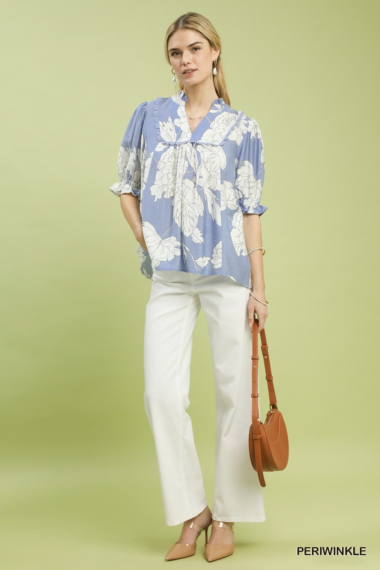 Delilah Scallop Floral Blouse