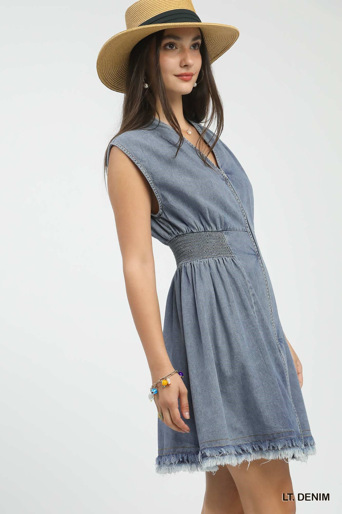 Nora Denim Zip Front Dress