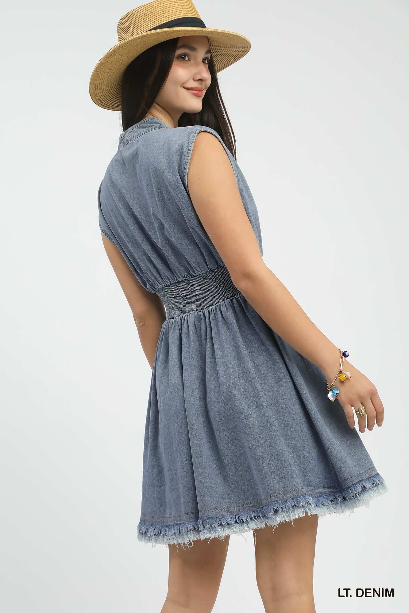 Nora Denim Zip Front Dress
