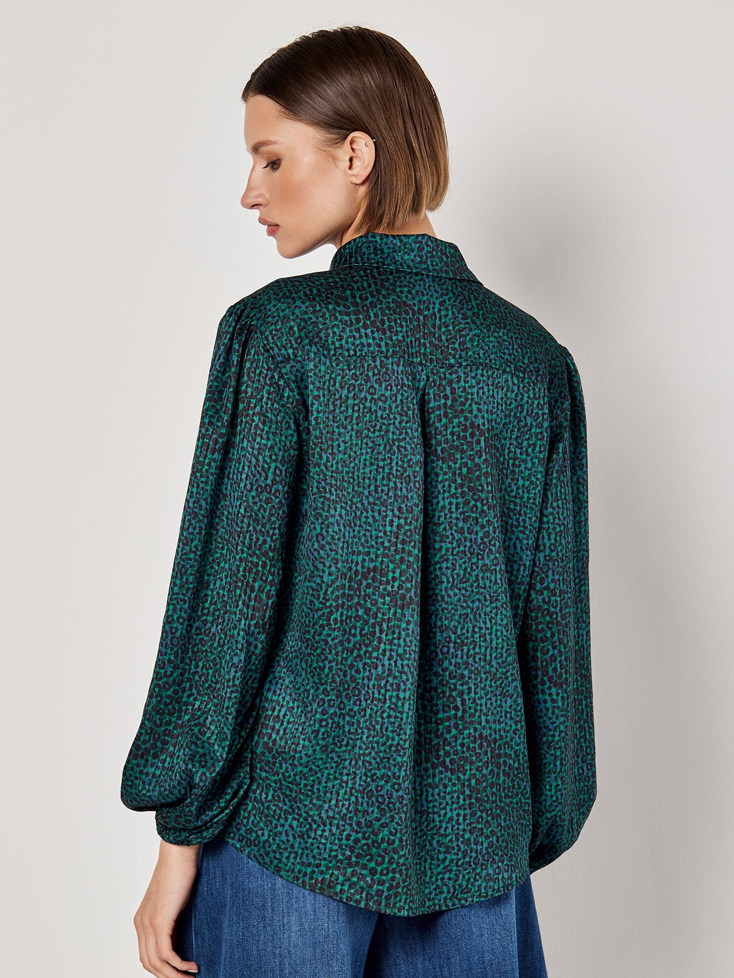 Animal Print Satin Blouse