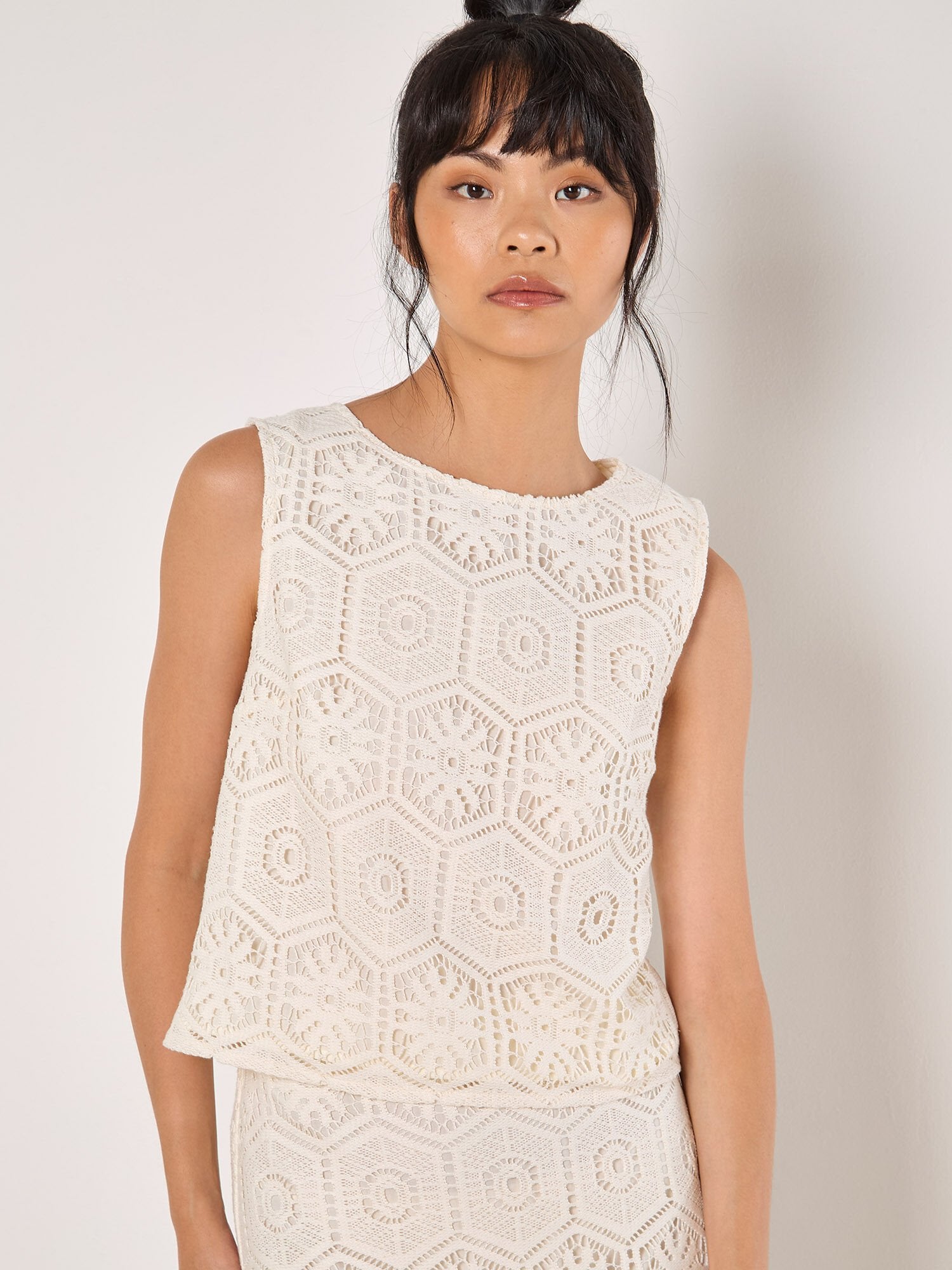 Ana Crochet Lace Shell Top