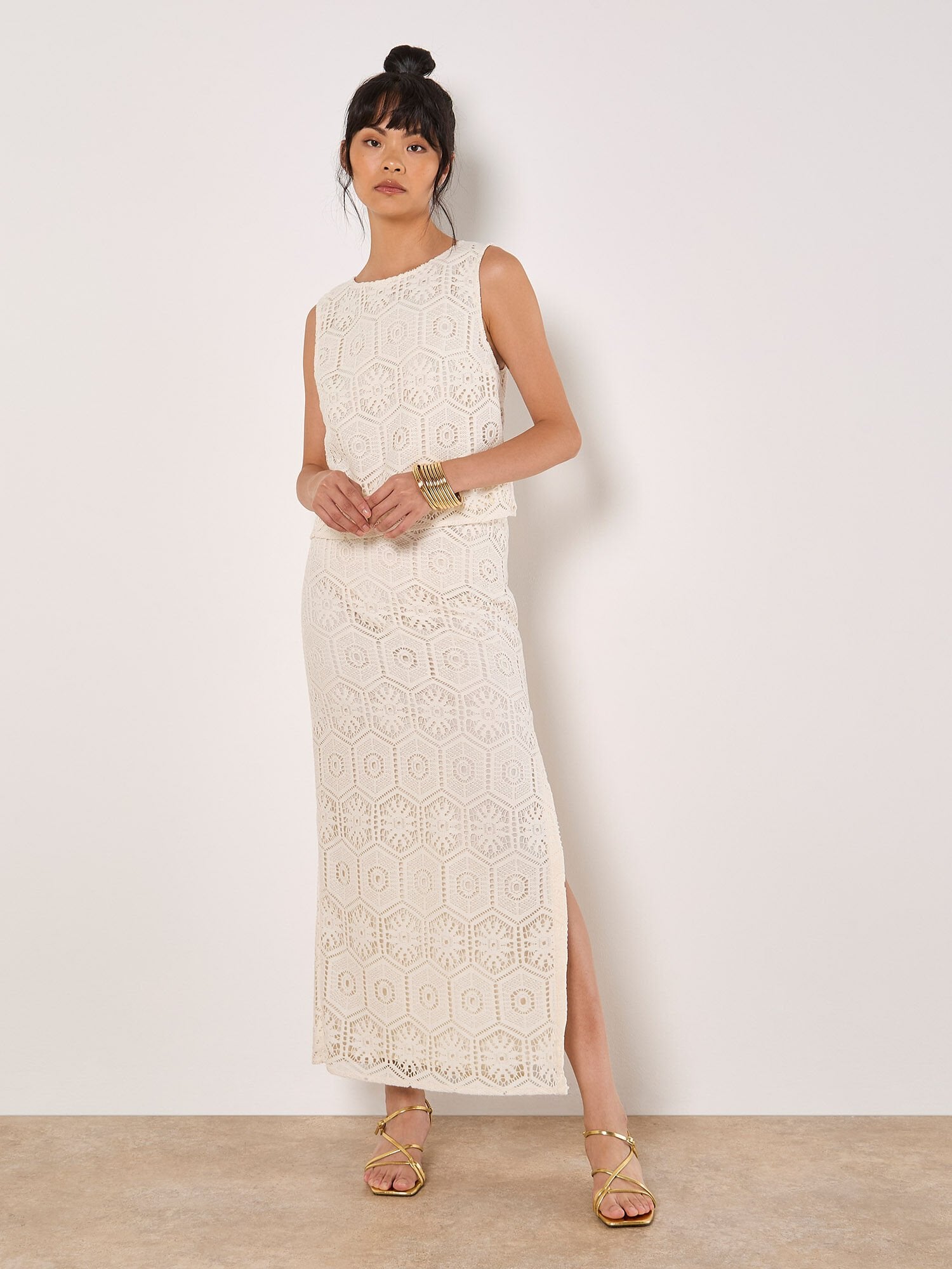 Ana Crochet Lace Shell Top