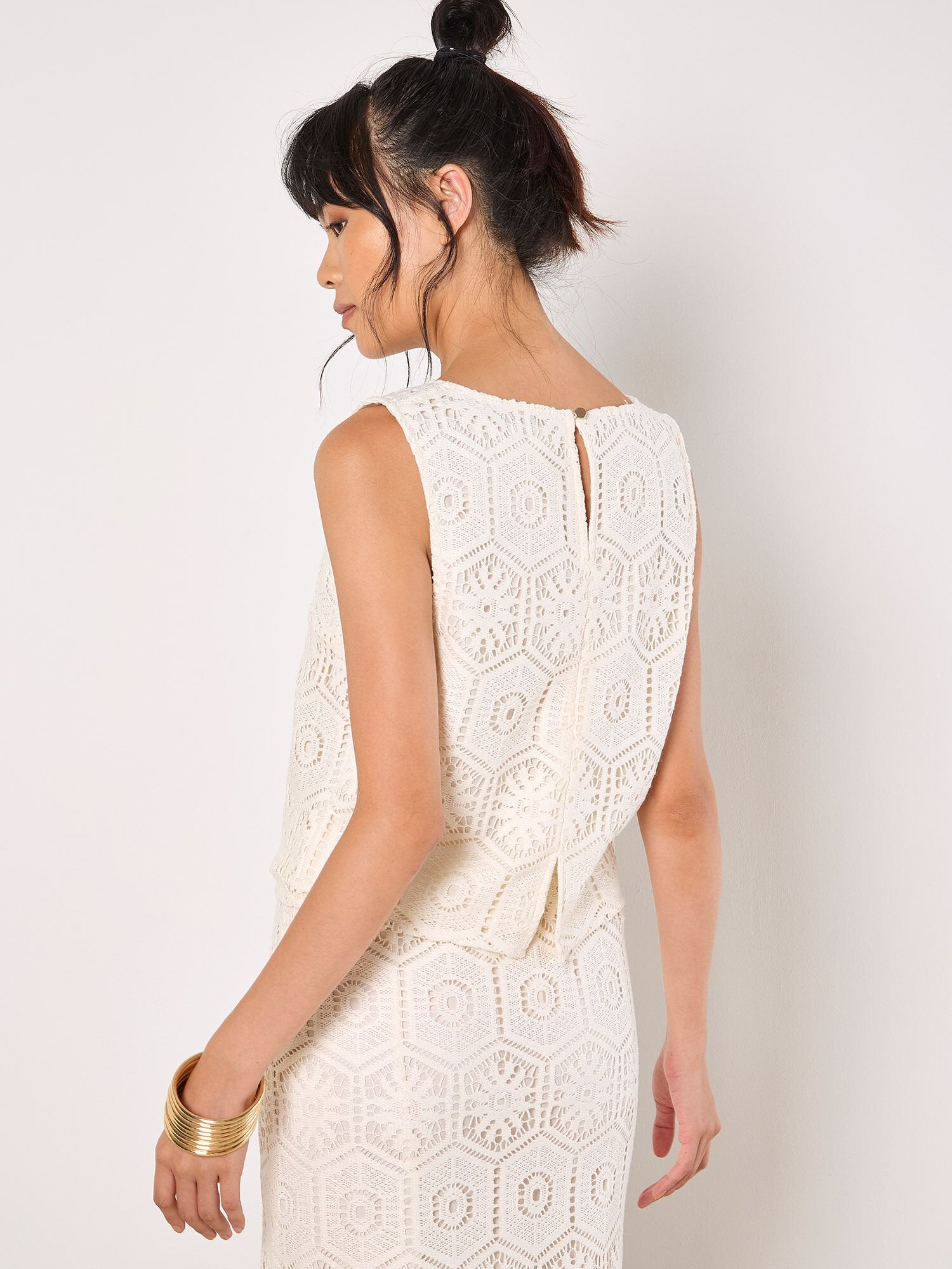 Ana Crochet Lace Shell Top