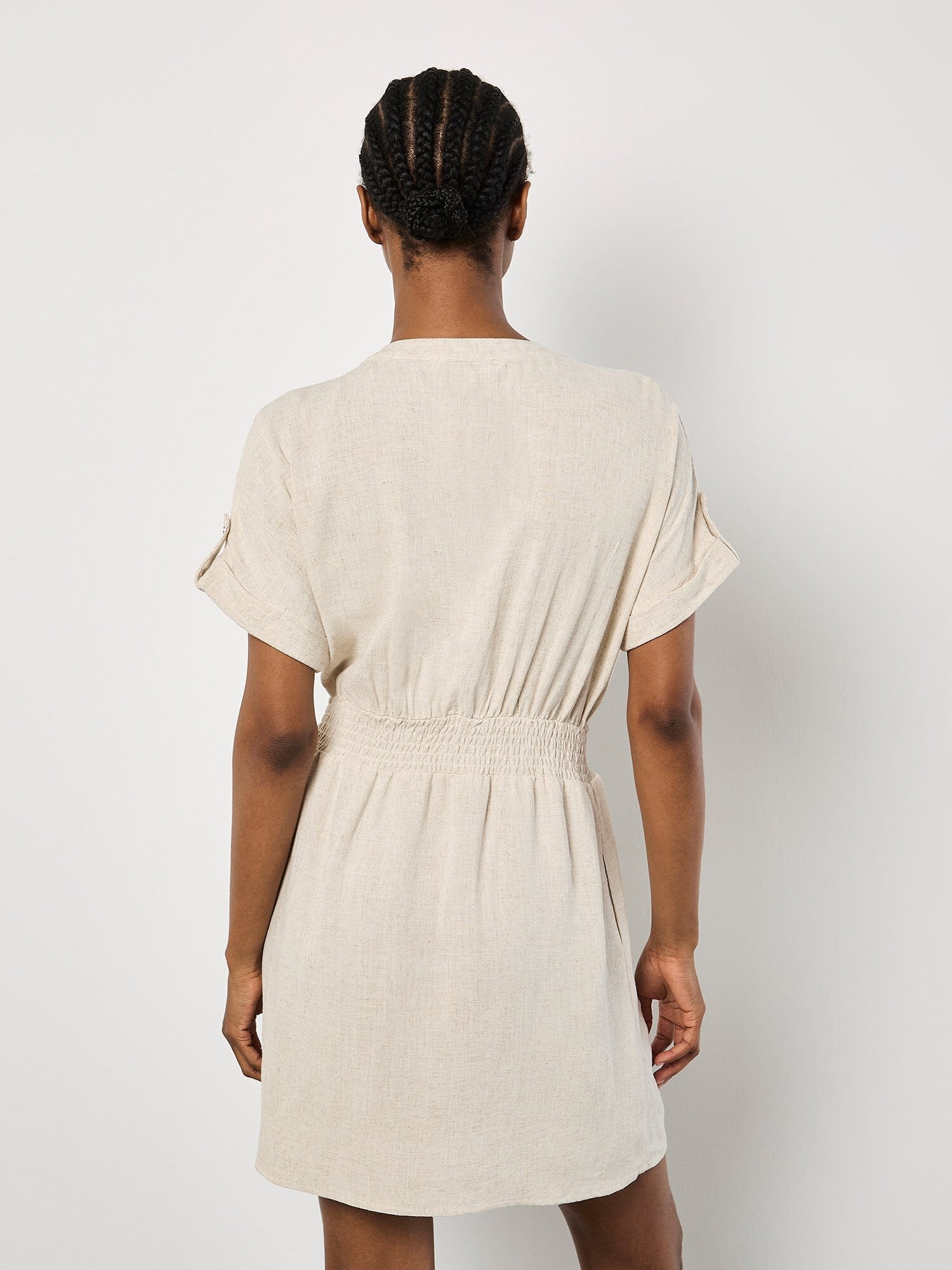 Linen Zip Front Dress