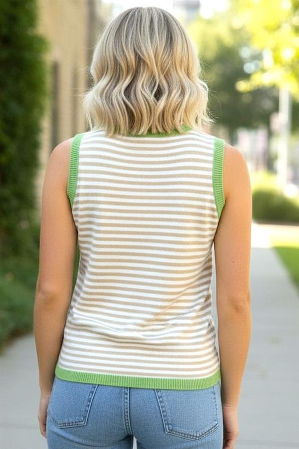 Morgan Sleeveless Striped Tank