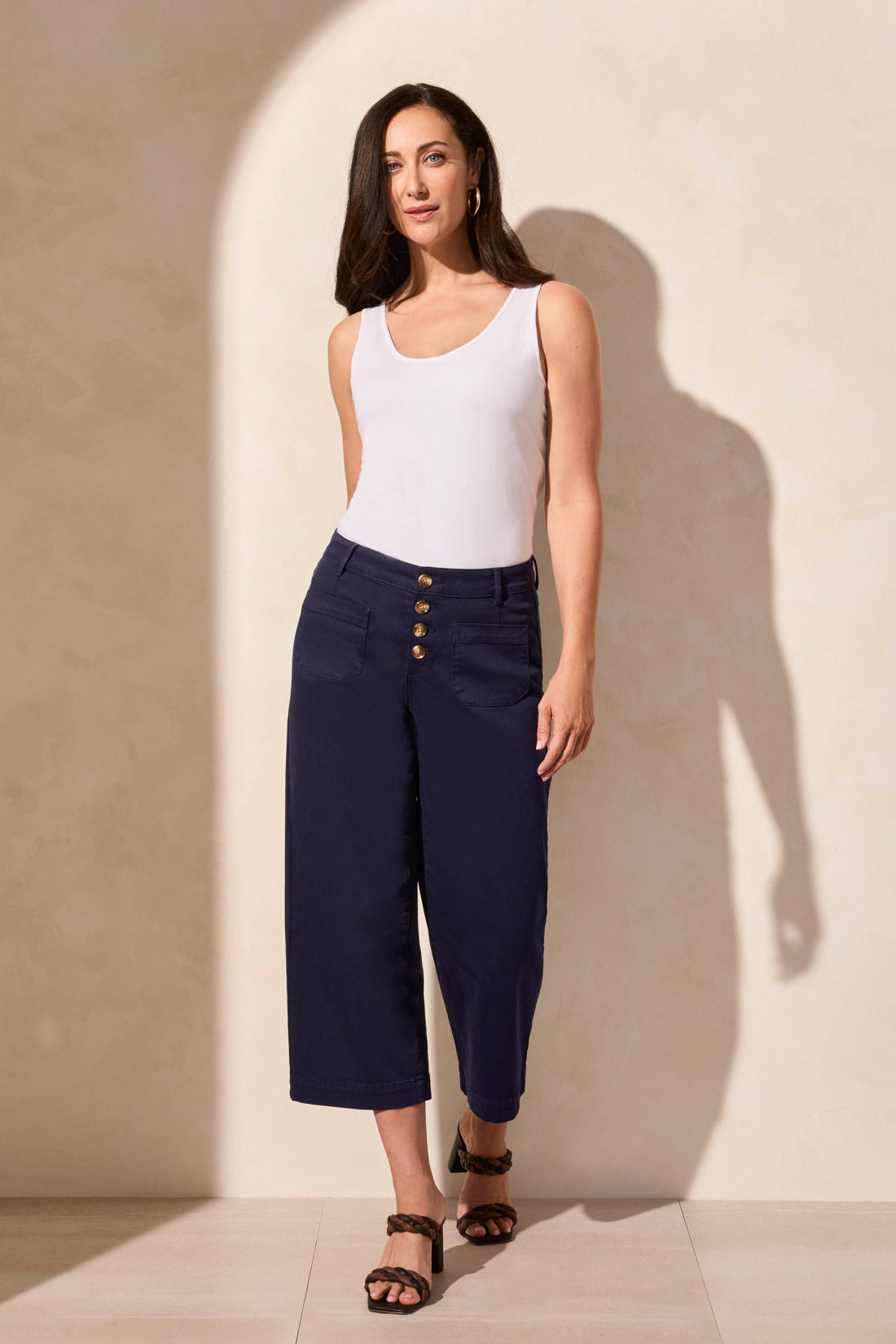 Audrey Wide Leg Crop Denim by Tribal