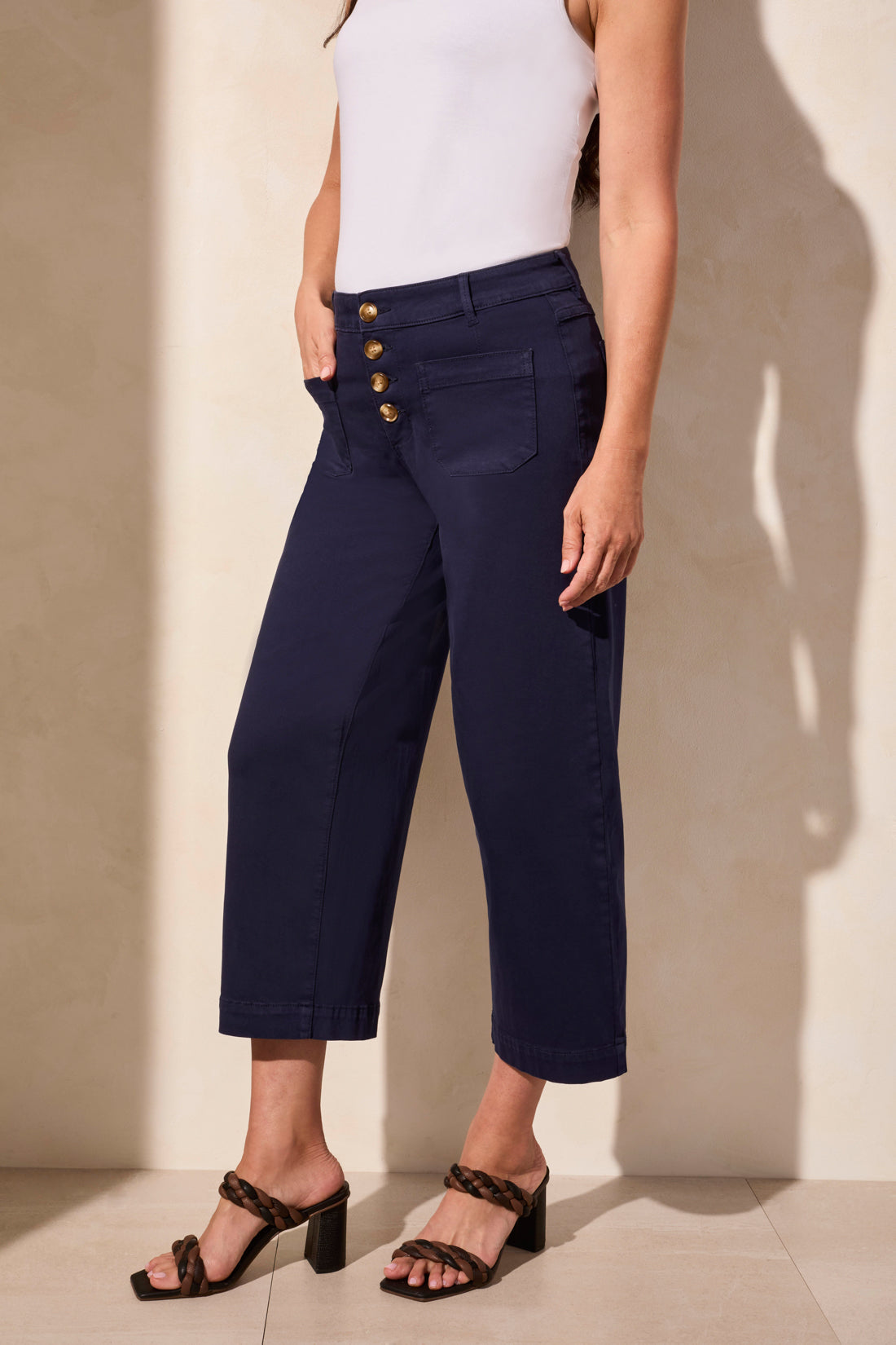 Audrey Wide Leg Crop Denim by Tribal