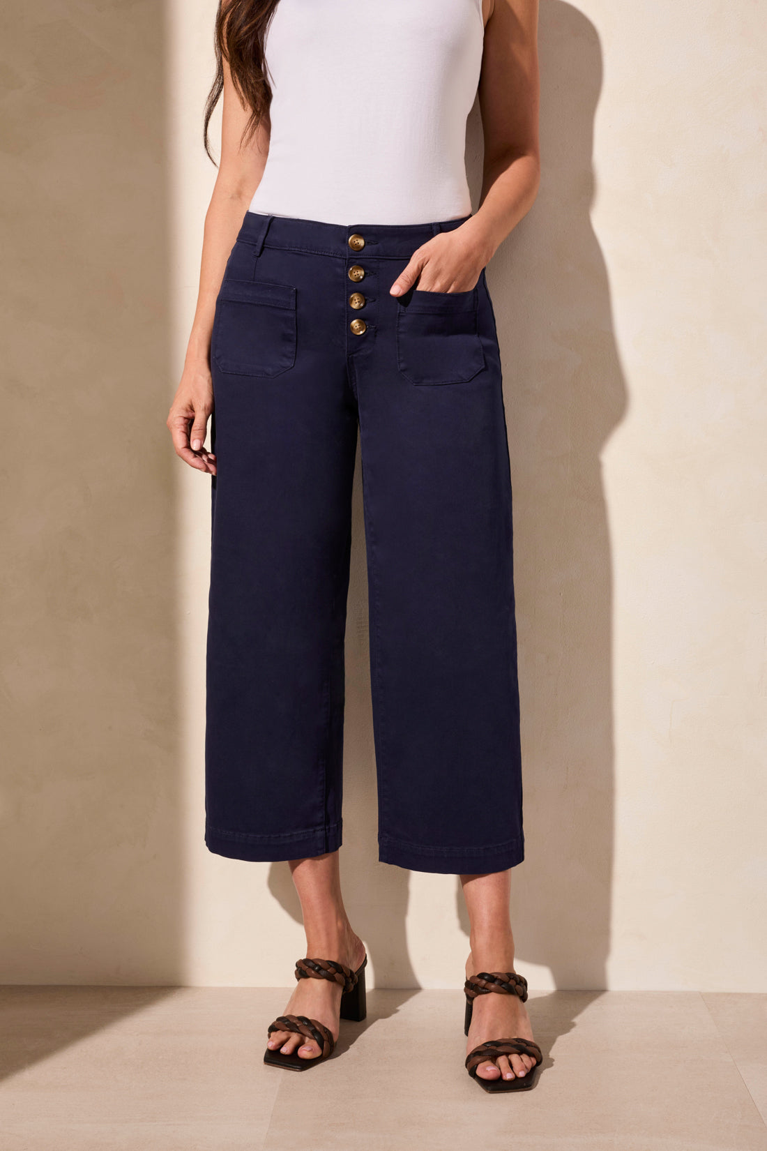 Audrey Wide Leg Crop Denim by Tribal