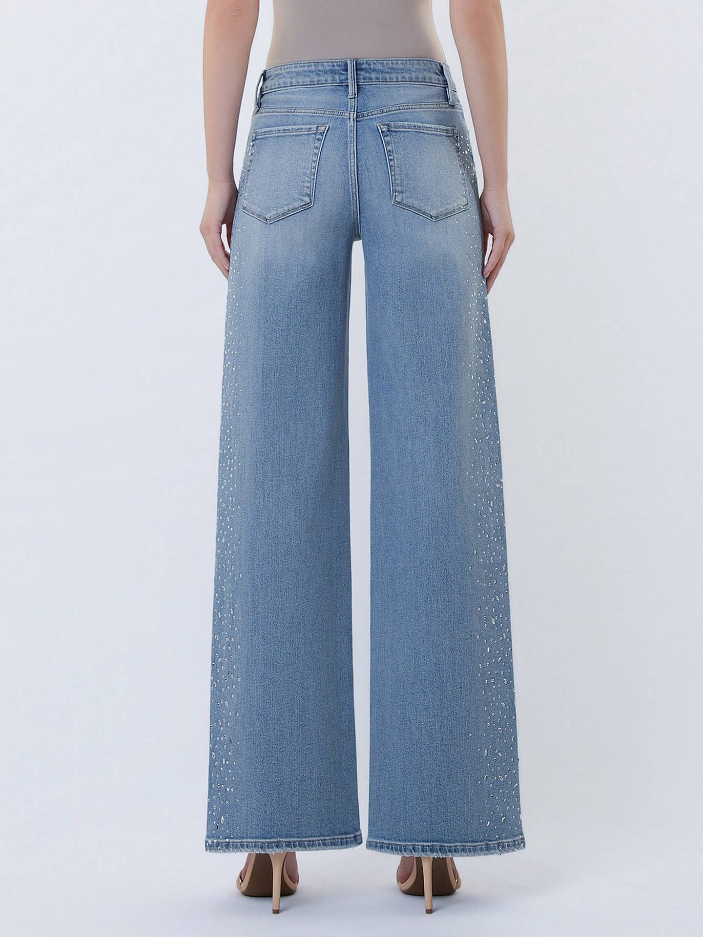Jazmin Rhinestone Wide Leg Denim