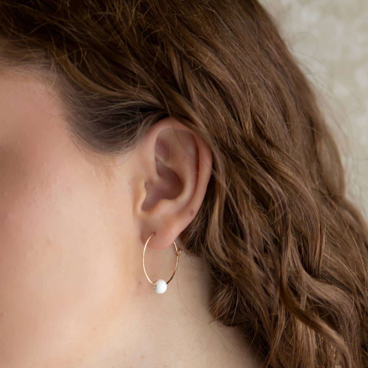 Howlite Hoop Earrings