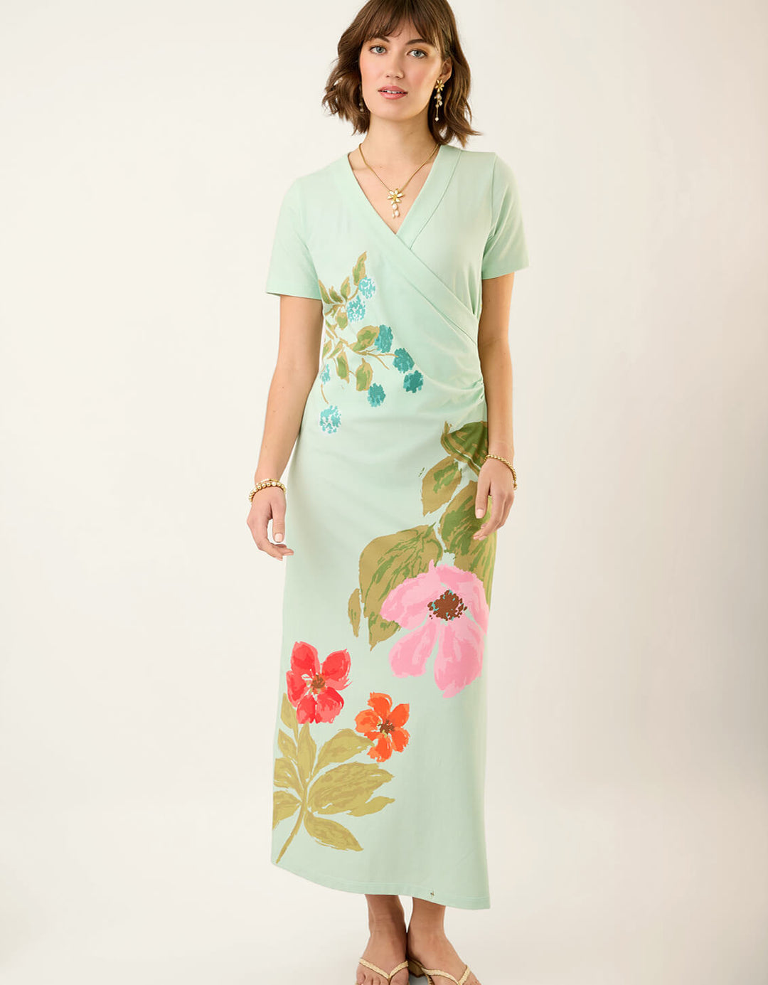 Junetta Midi Dress in Seawall Blooms by Spartina