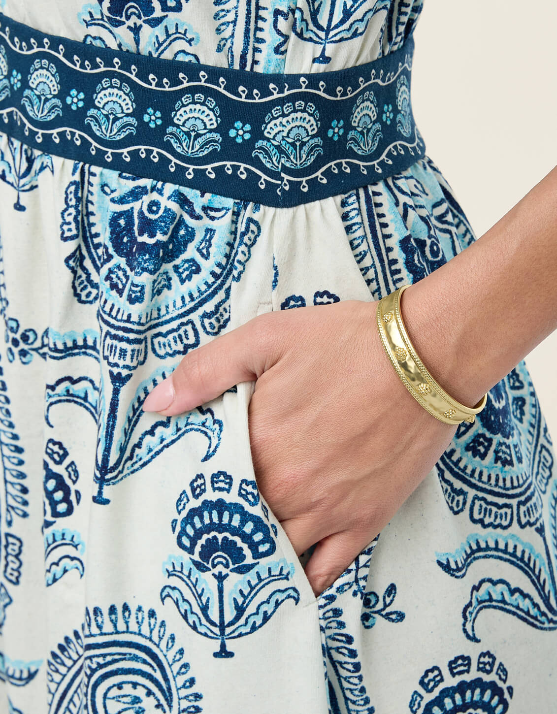 Yasmine Midi Dress Paisley Blue