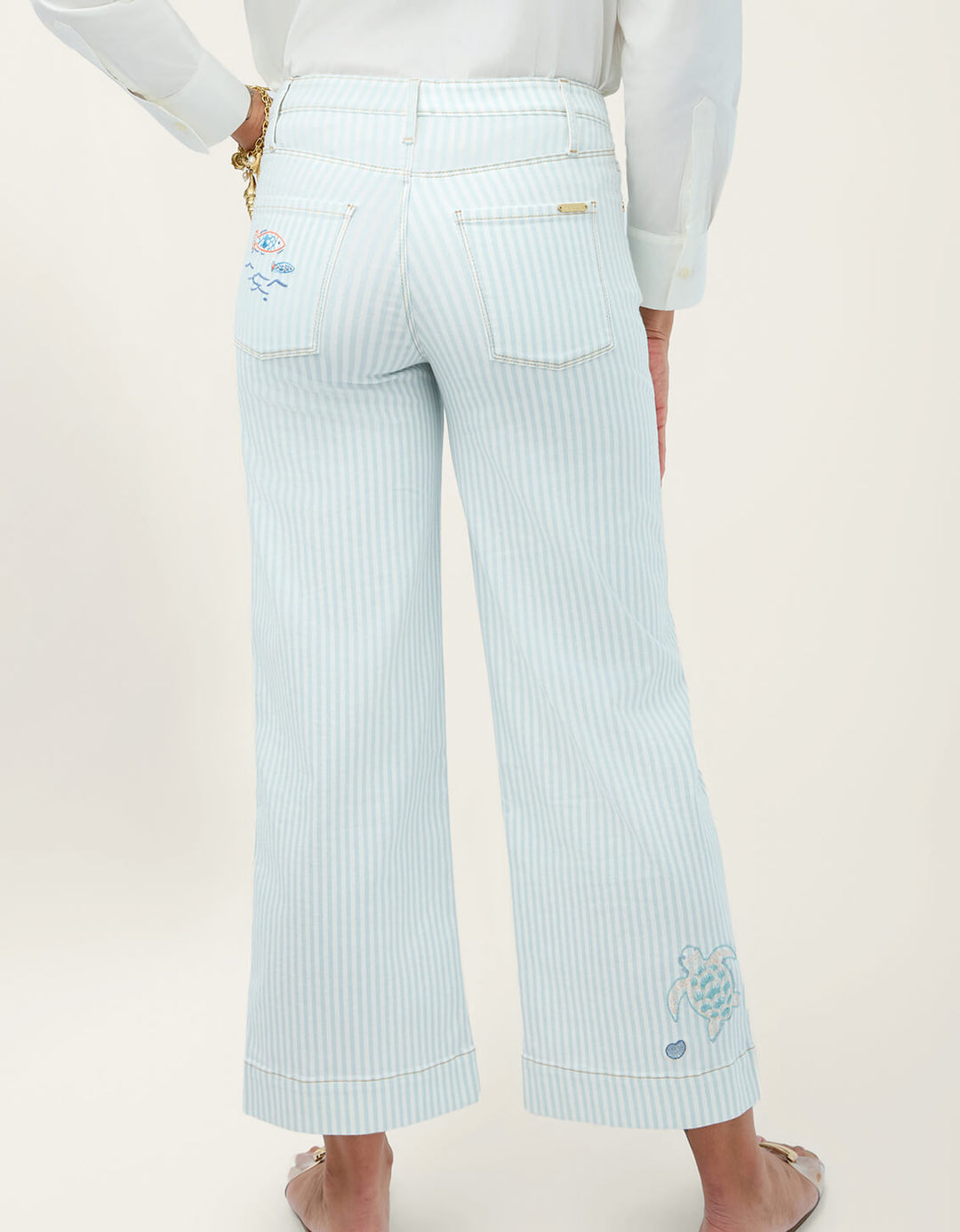 Spartina Striped Mable Wide Leg Jean