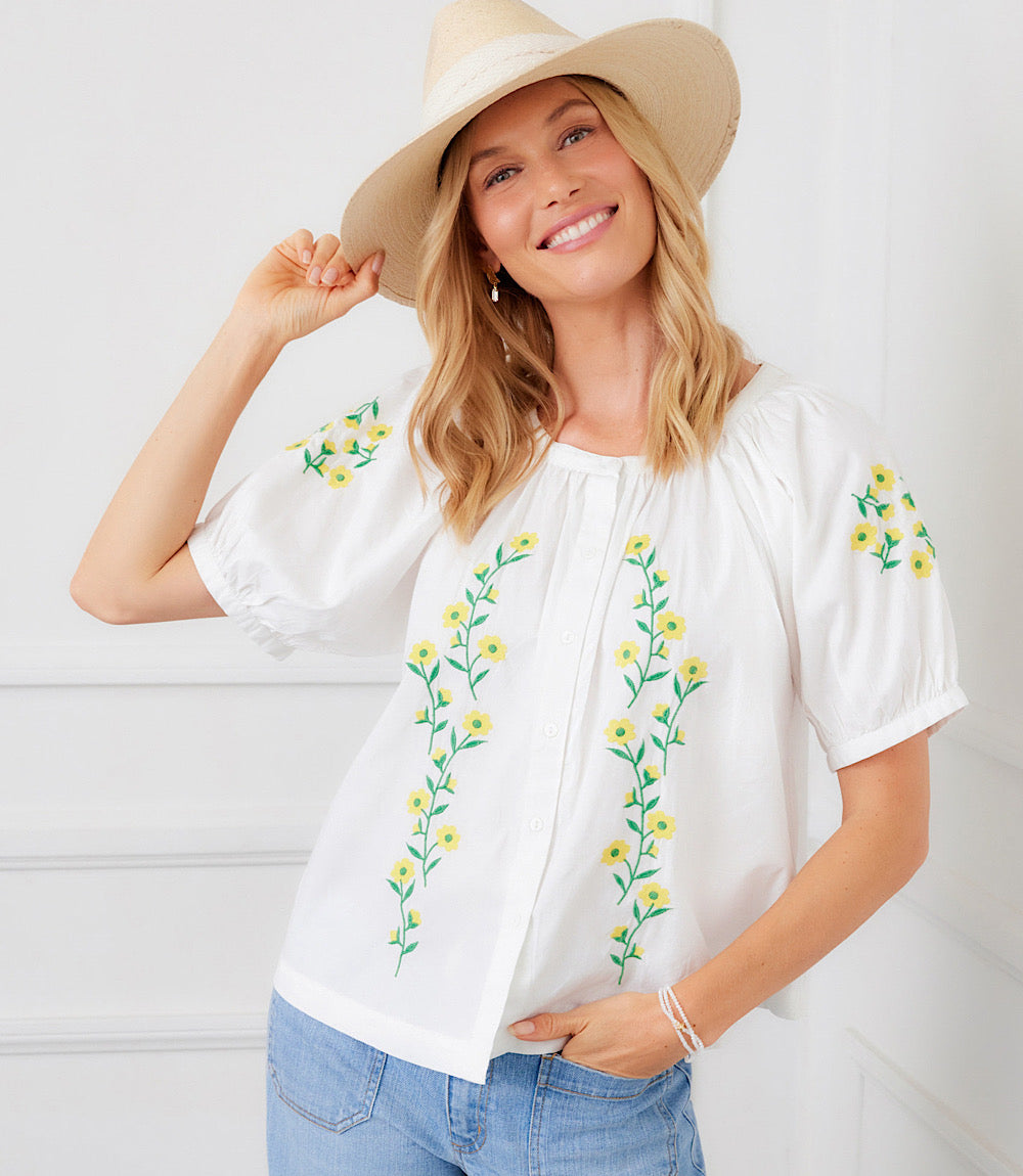 Casual Chic Embroidered Top