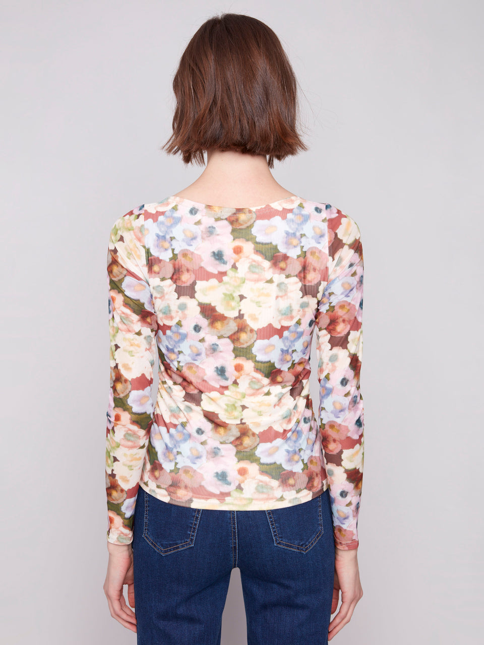 Lined Mesh Botanical Top