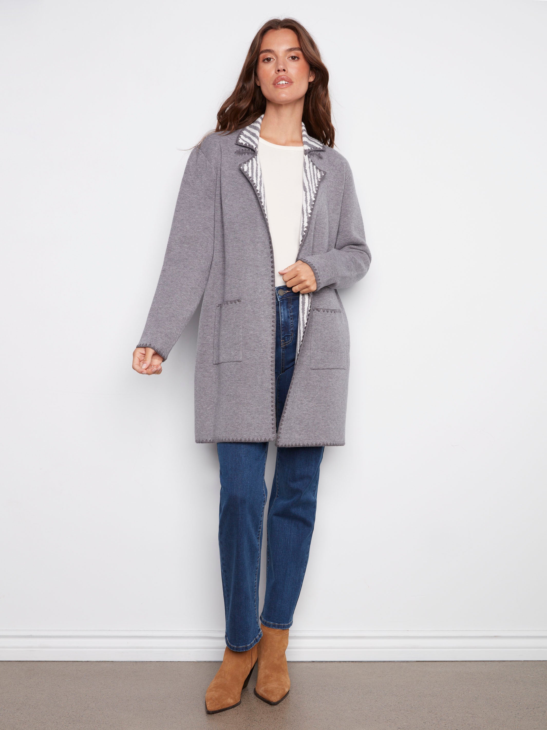 Charlie B Contrast Stitch Cardigan