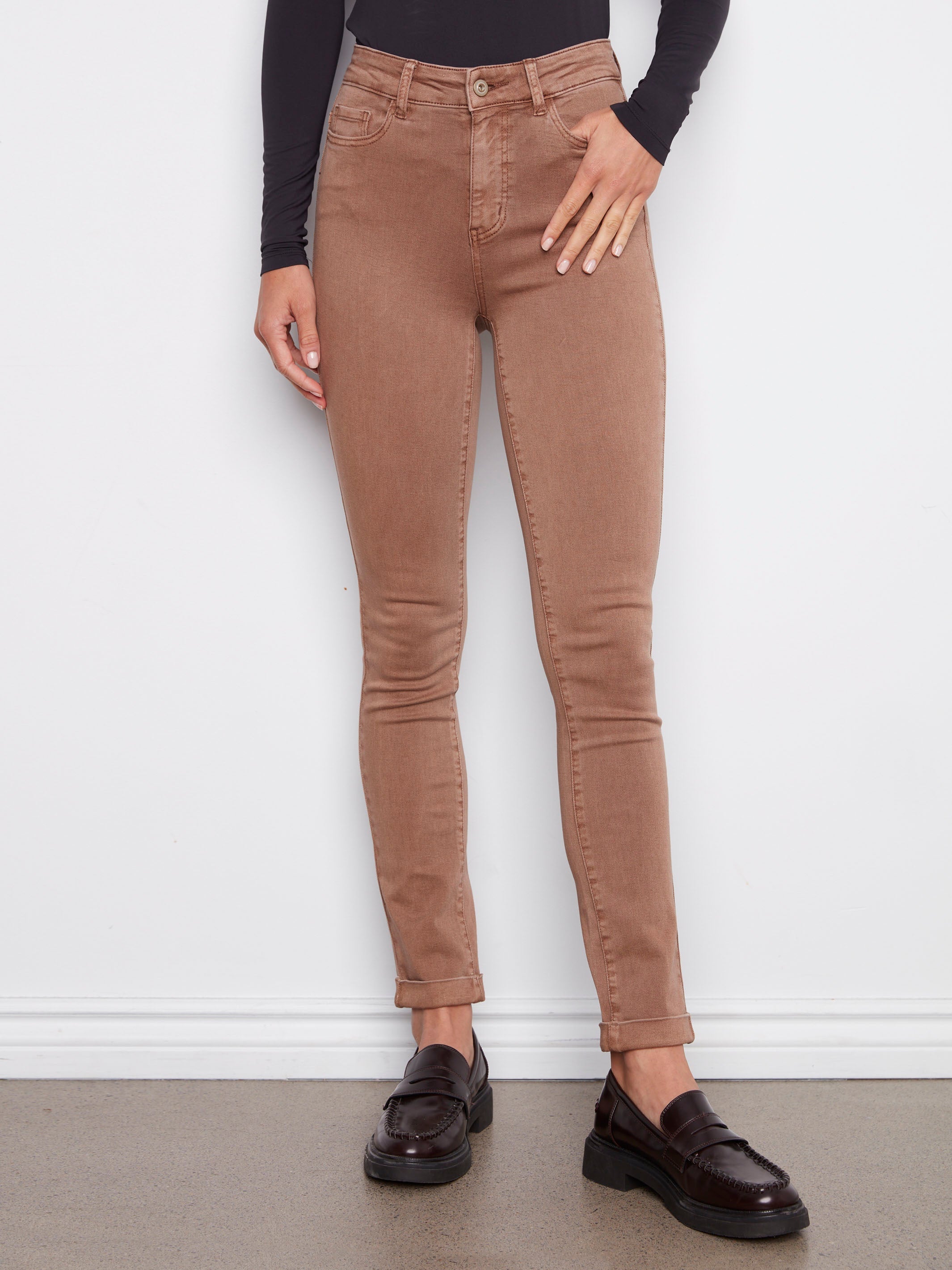 Charlie B Cuffed Hem Twill Pants