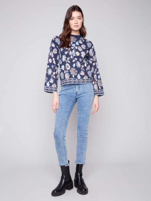 The Vivienne Floral Jacquard Sweater by Charlie B