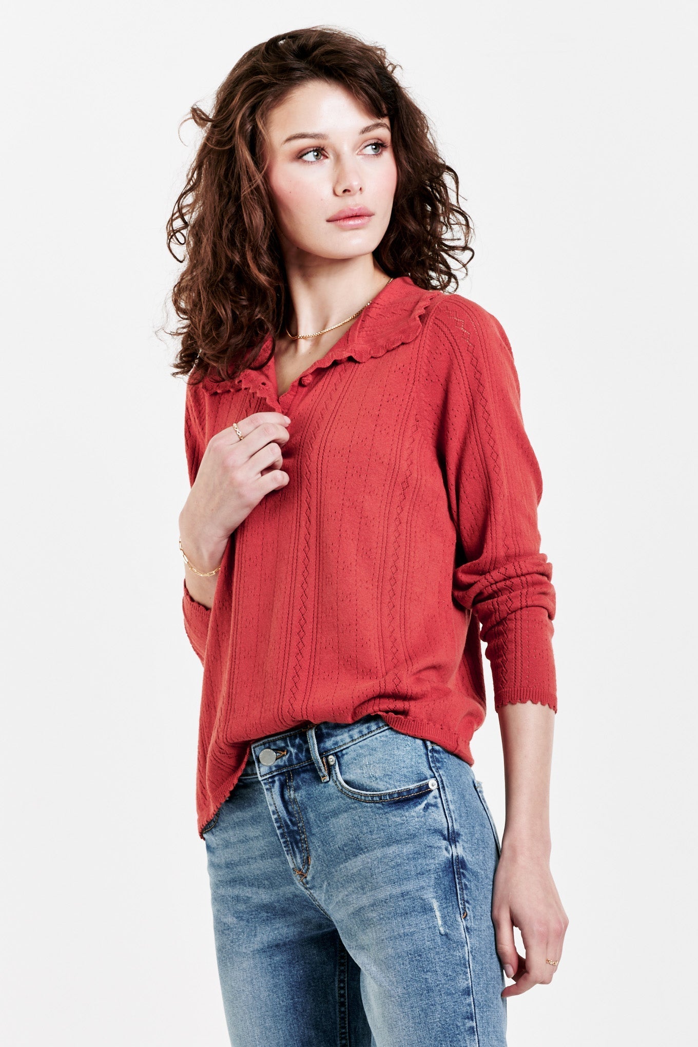 Elizabeth Button Front Henley