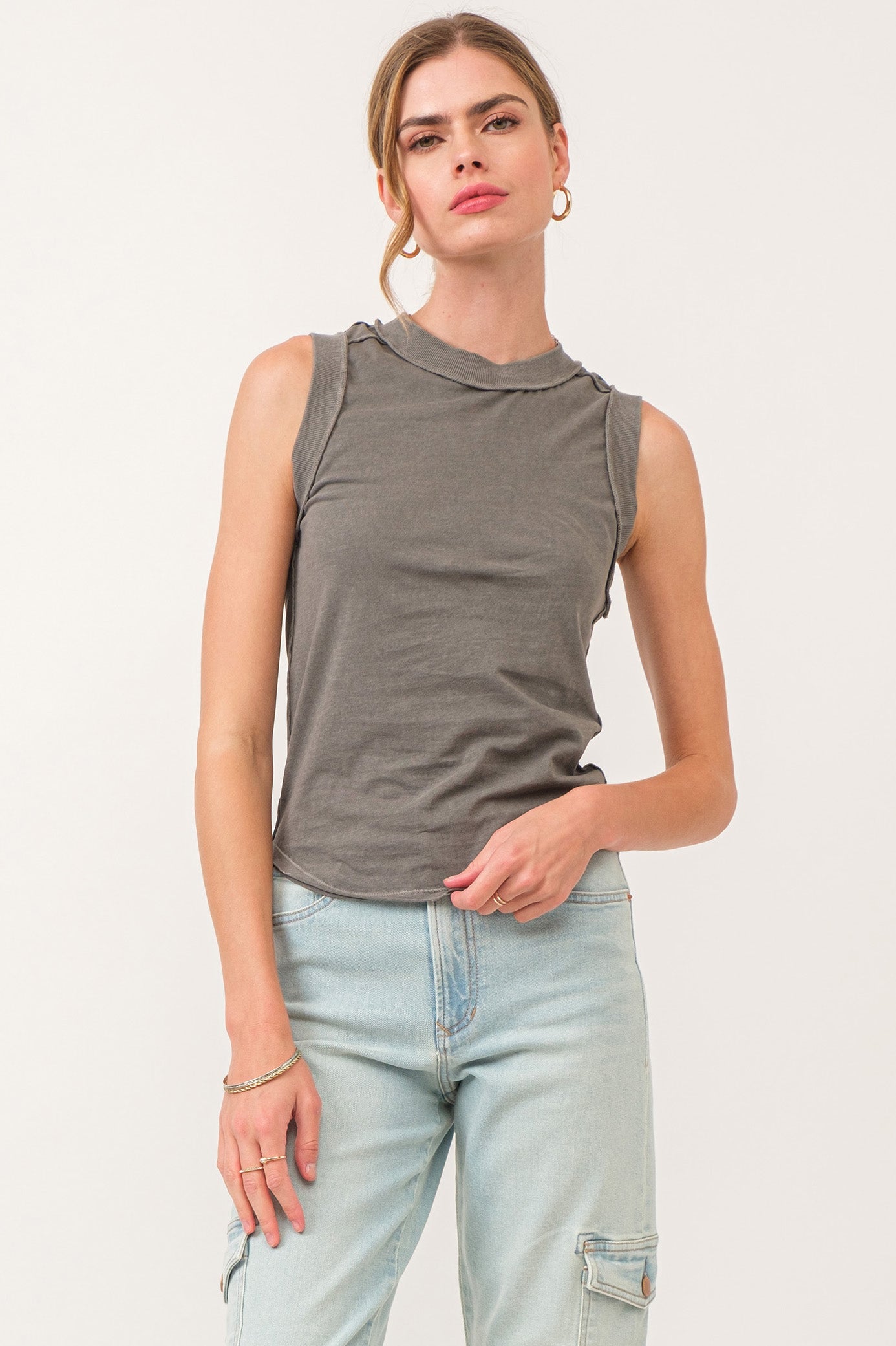 Zoe Raw Edge Tank - FINAL SALE