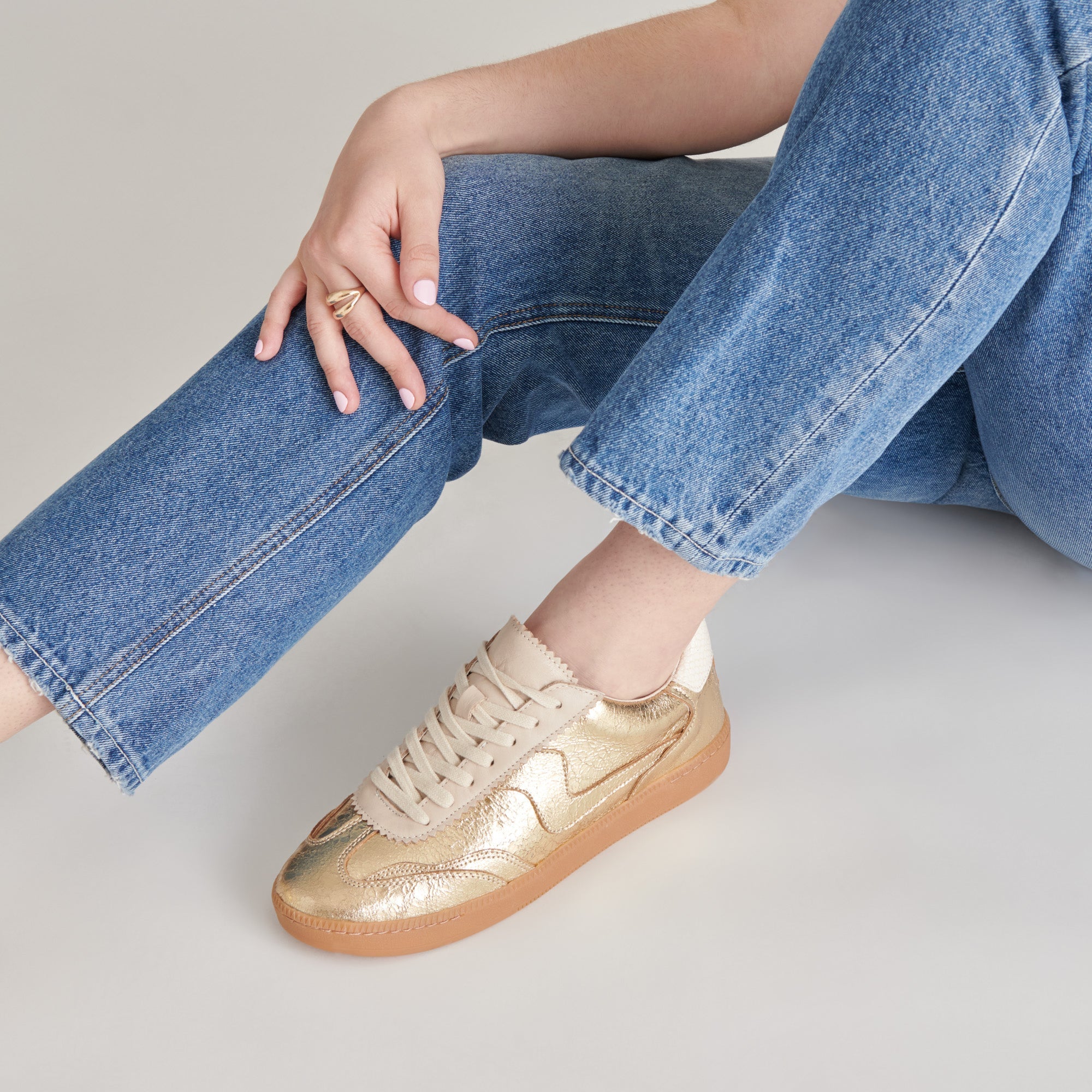Notice Gold Distressed Sneaker - FINAL SALE