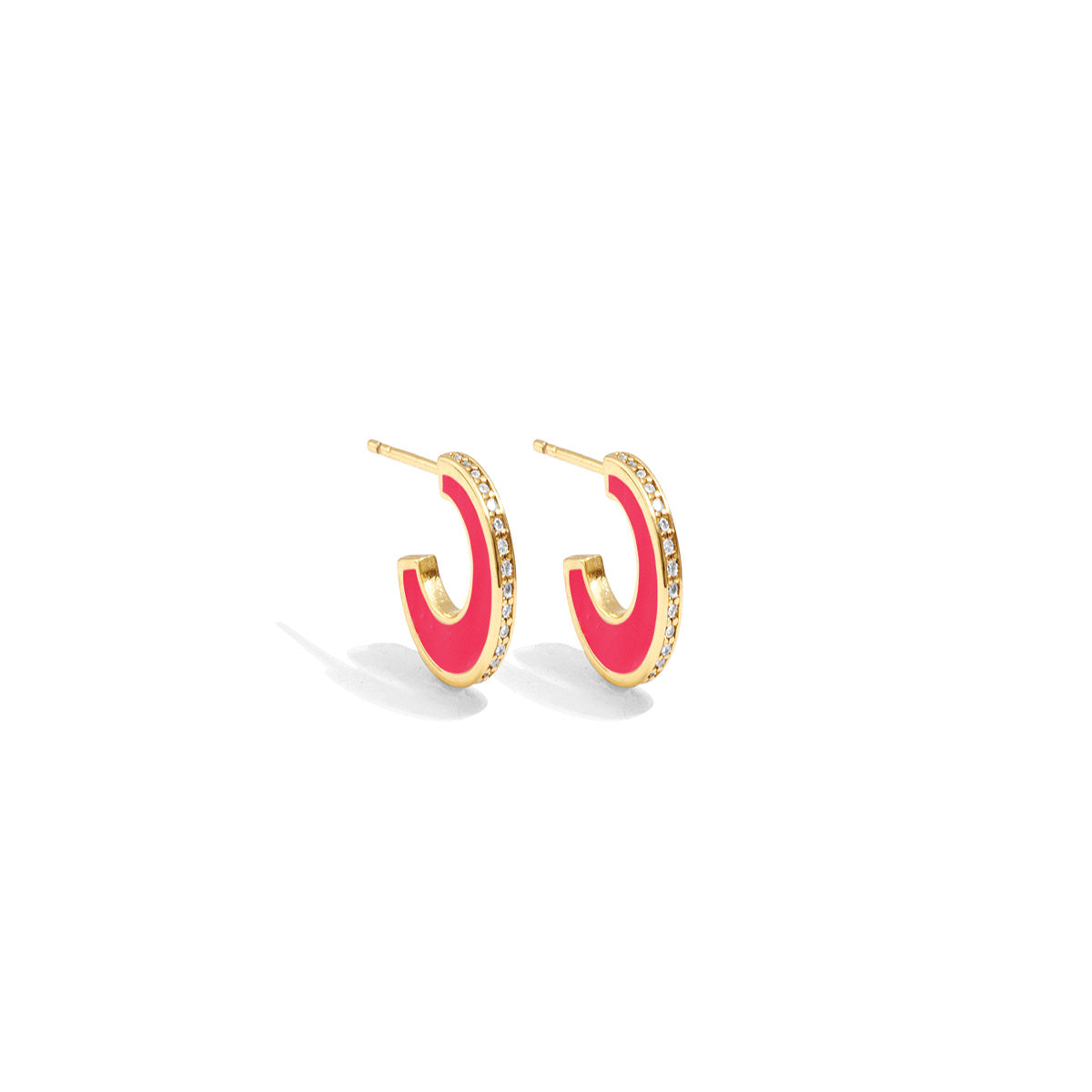 Small Enamel Hoop Earrings