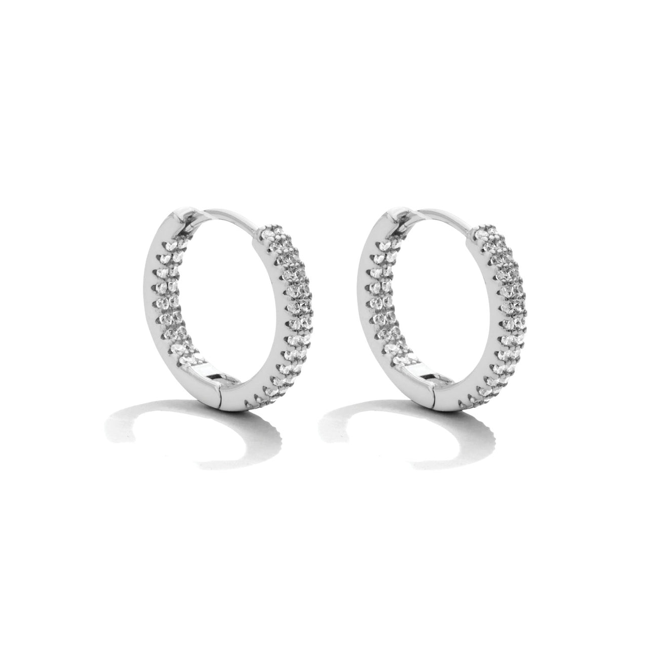 Small Glitzy Huggies Hoops E7609