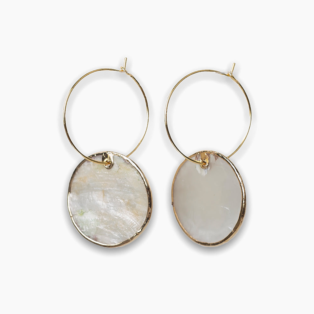 Capiz Shell Earrings in Gold