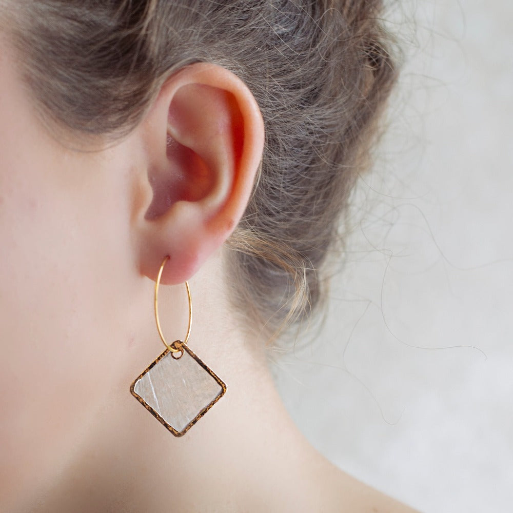 Capiz Shell Earrings in Gold