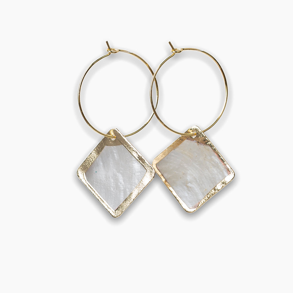 Capiz Shell Earrings in Gold