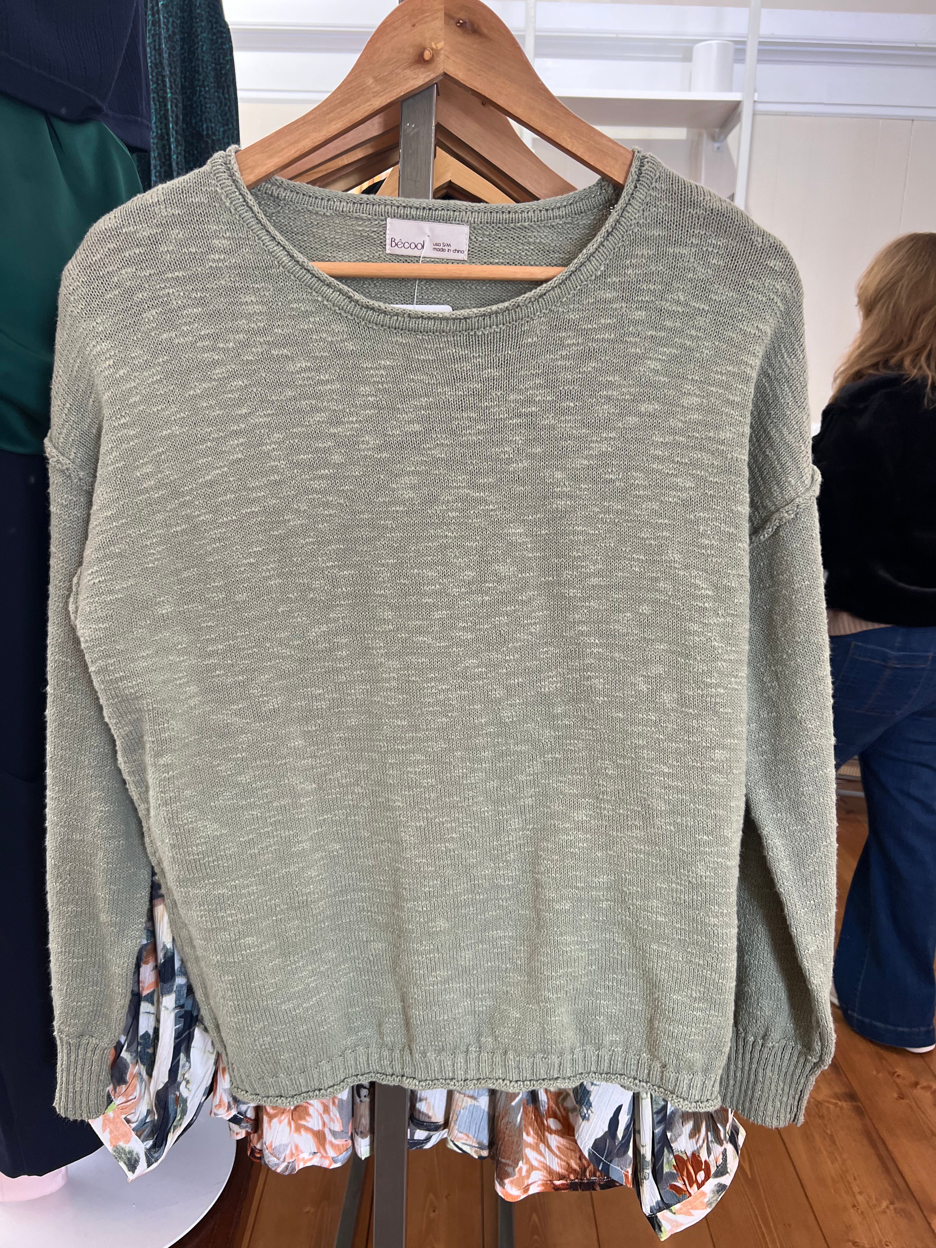 Textured Knit Long Sleeve Sweater