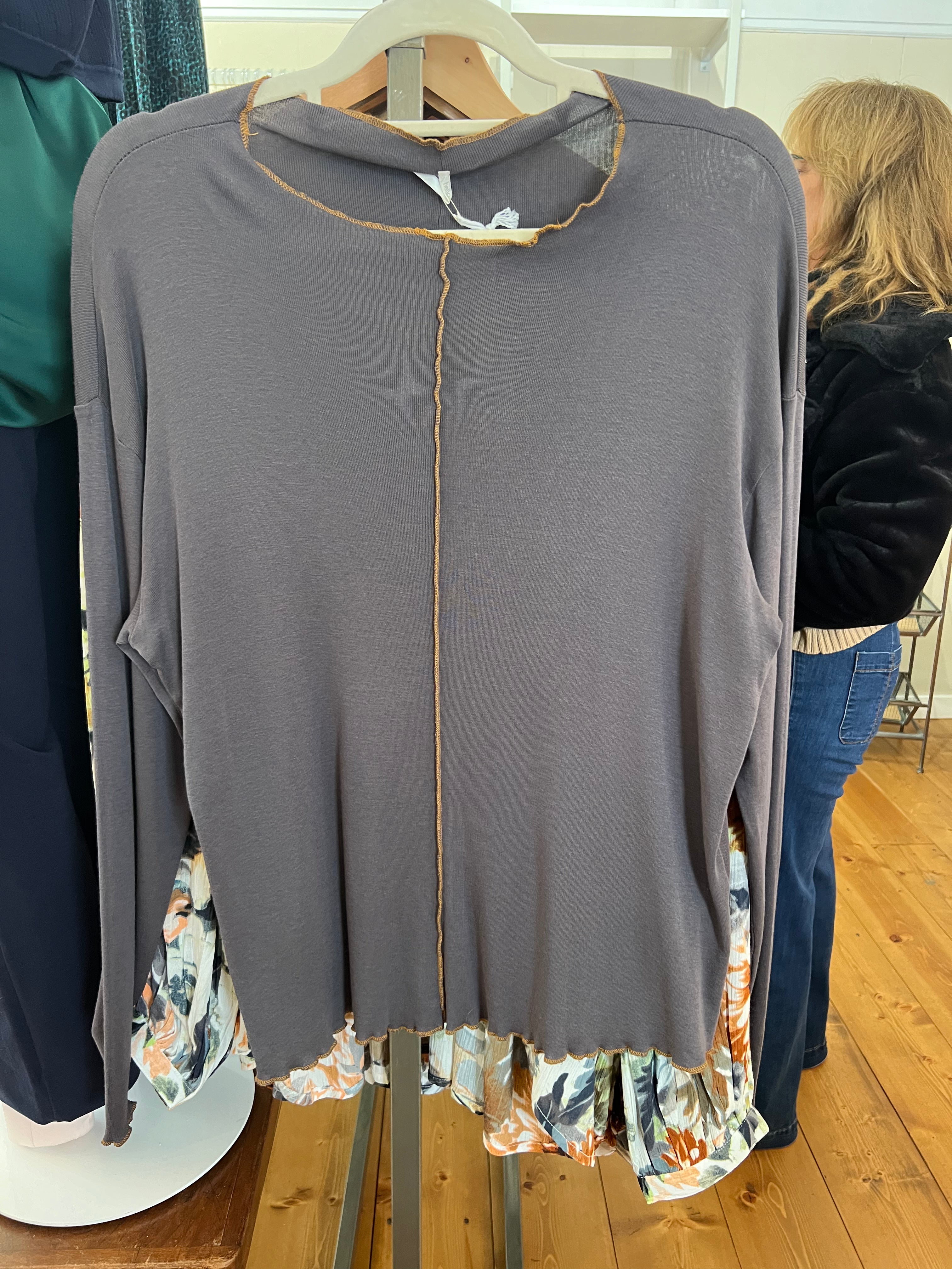 Seamed Mock Neck Top