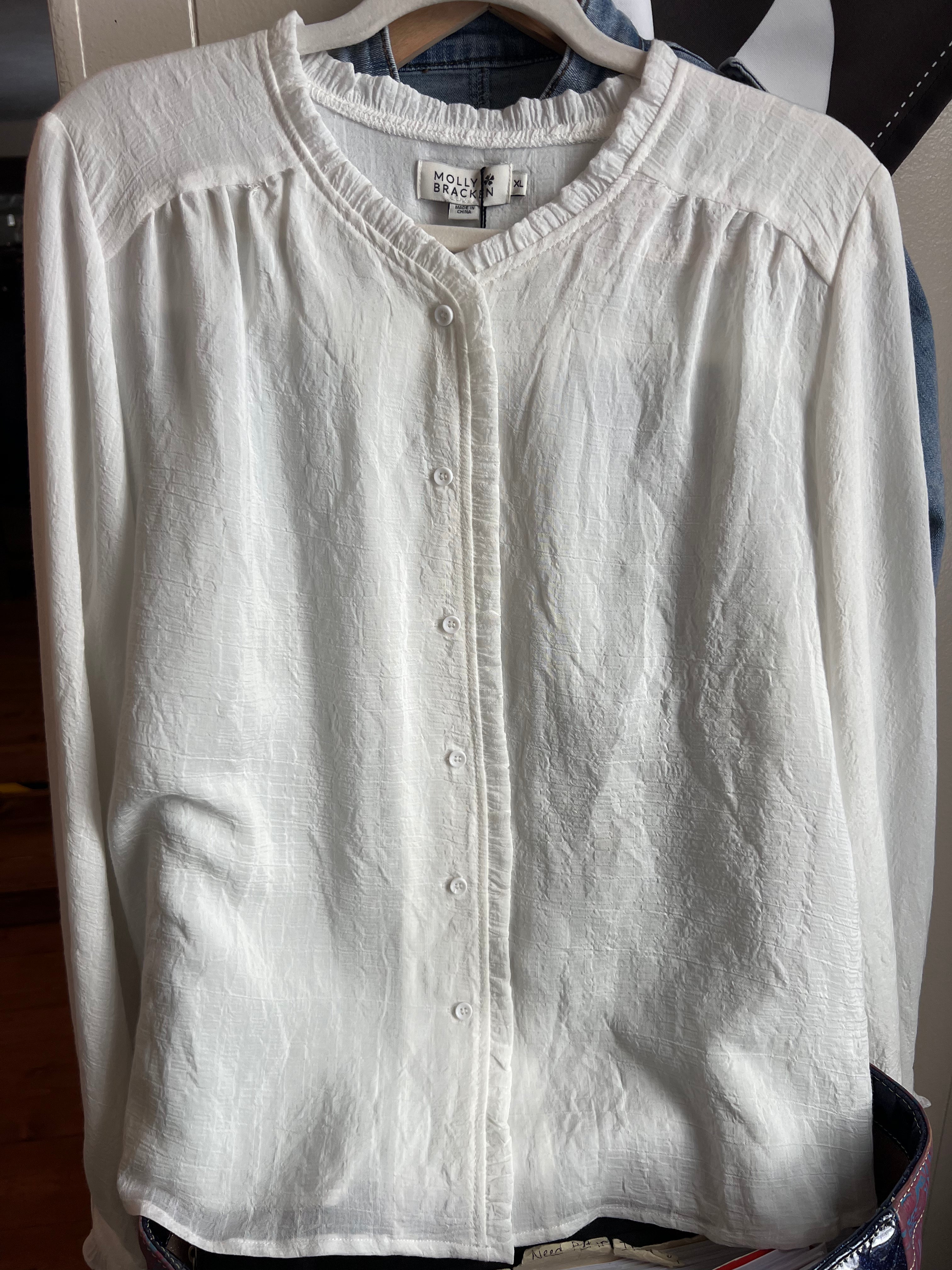 Molly Bracken White Woven Blouse