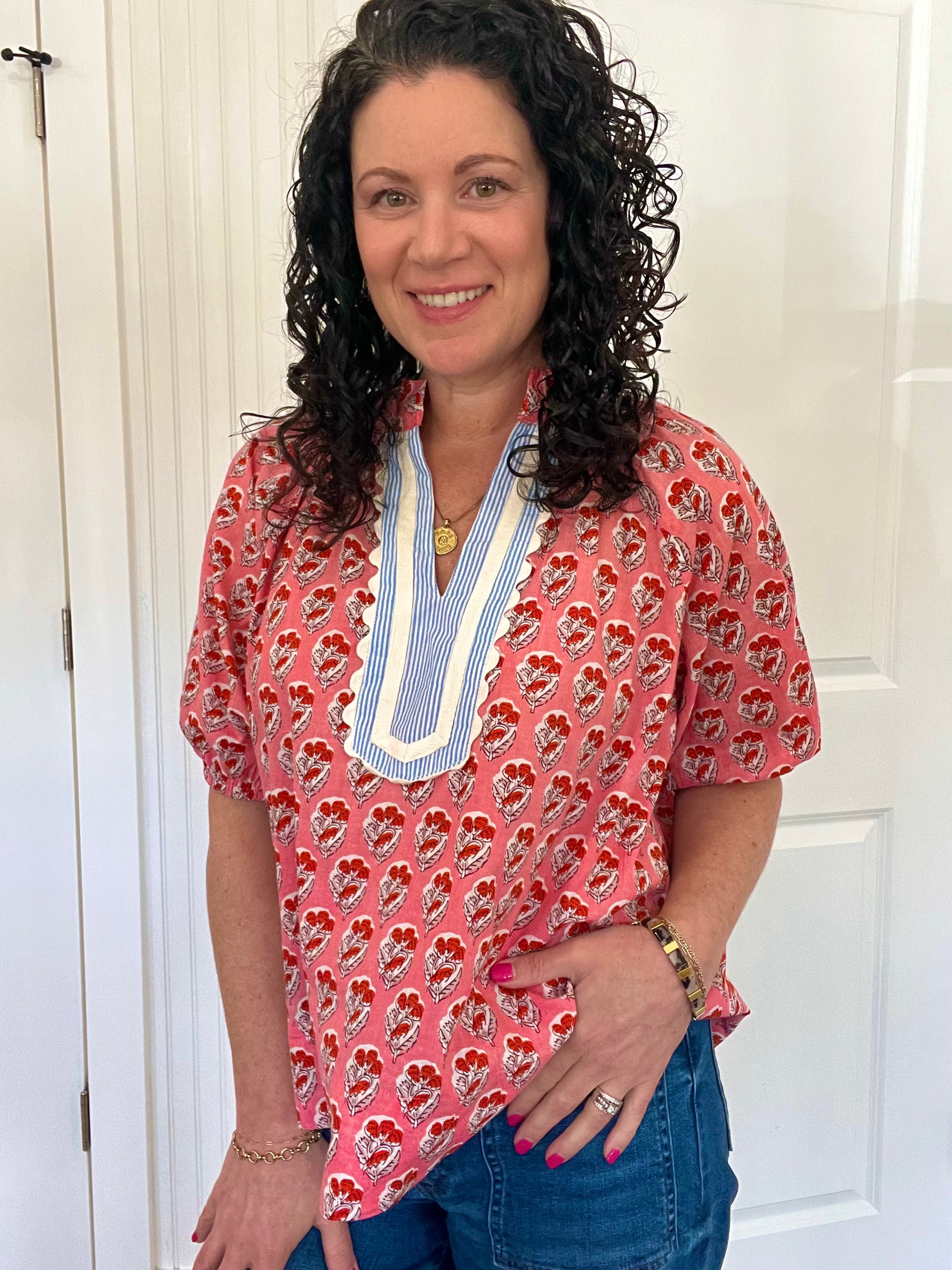 Sascha Pink Poppy Blouse