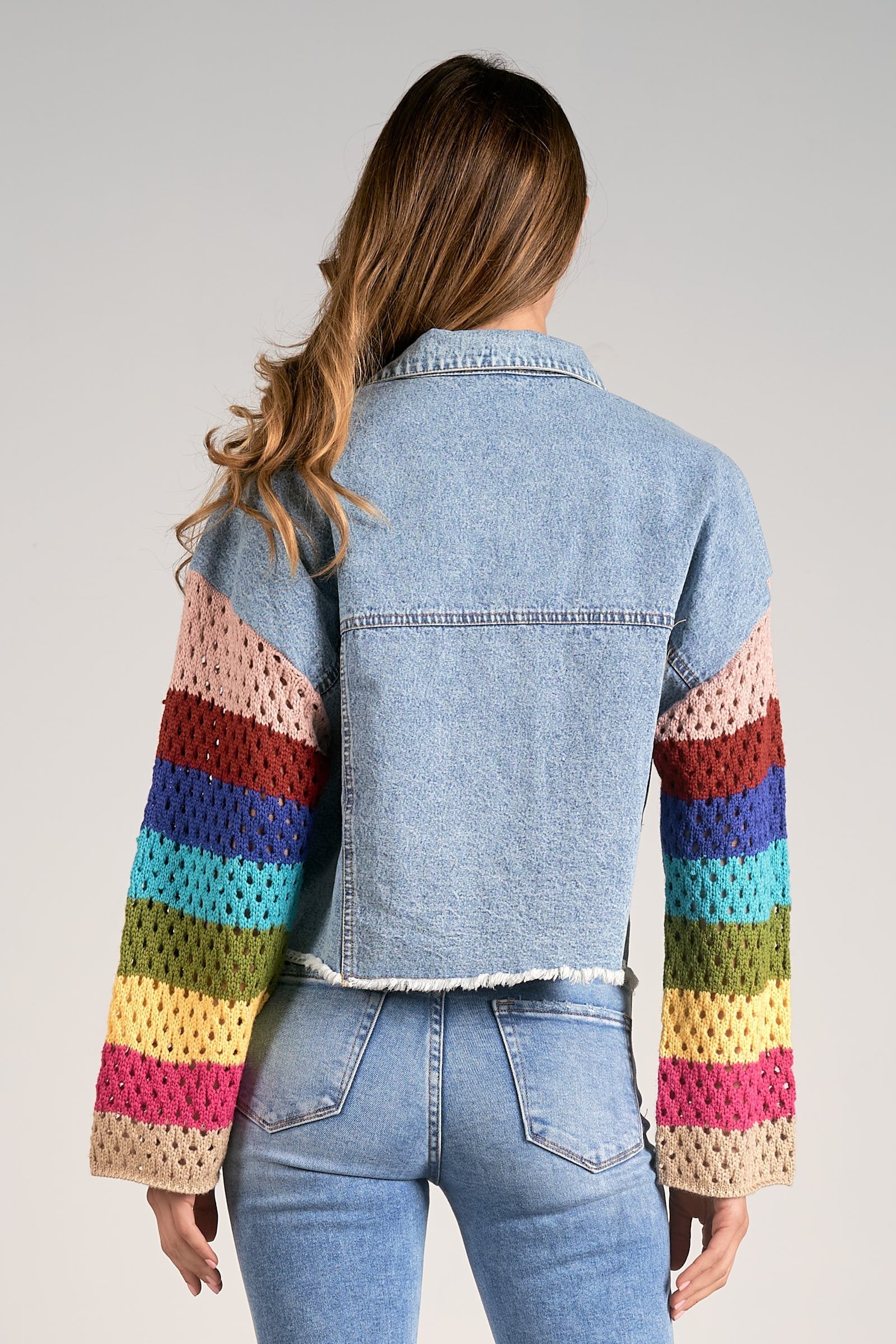 Faye Crochet Denim Jacket by Elan