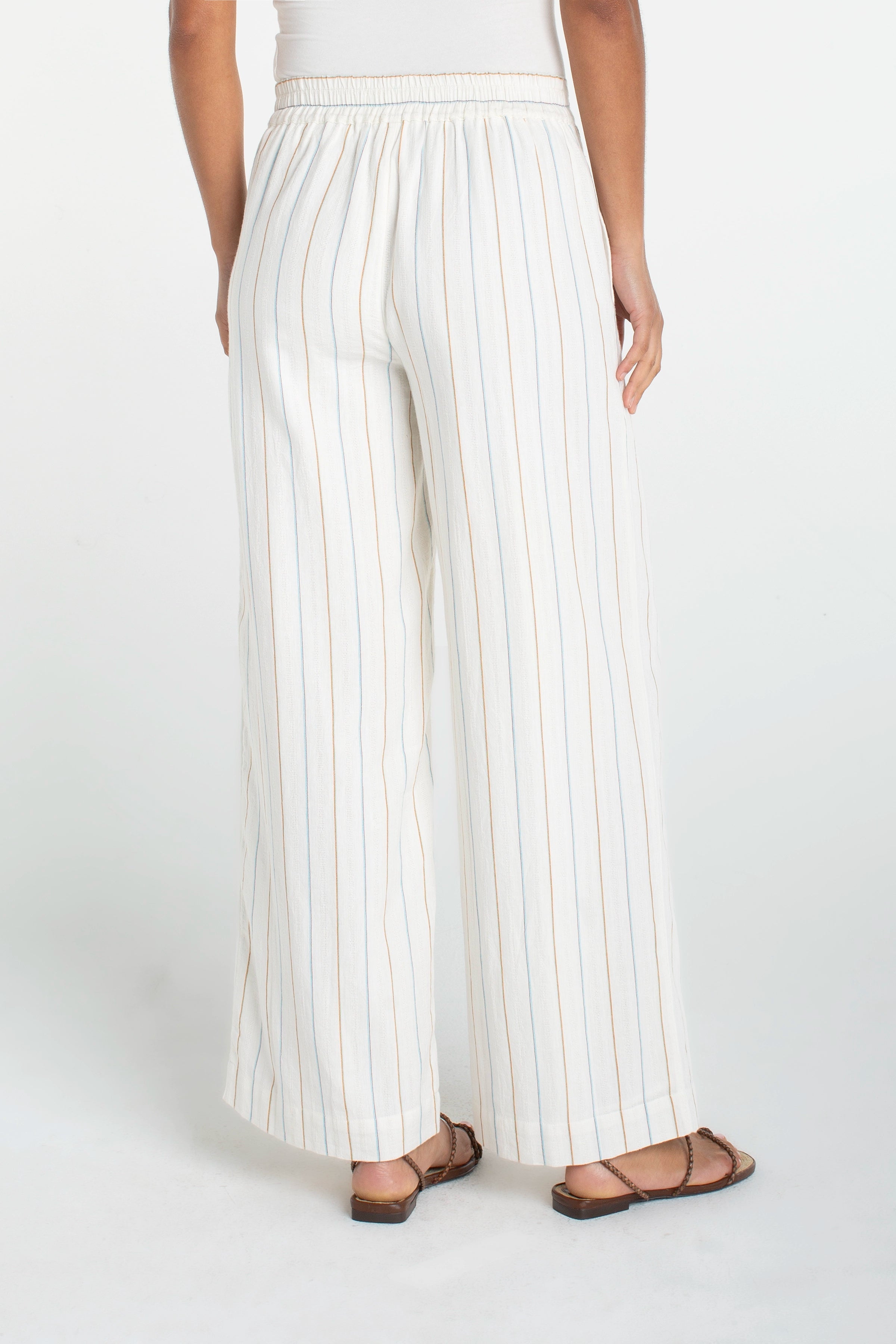Women's Capri Stripe Wide Leg Pant