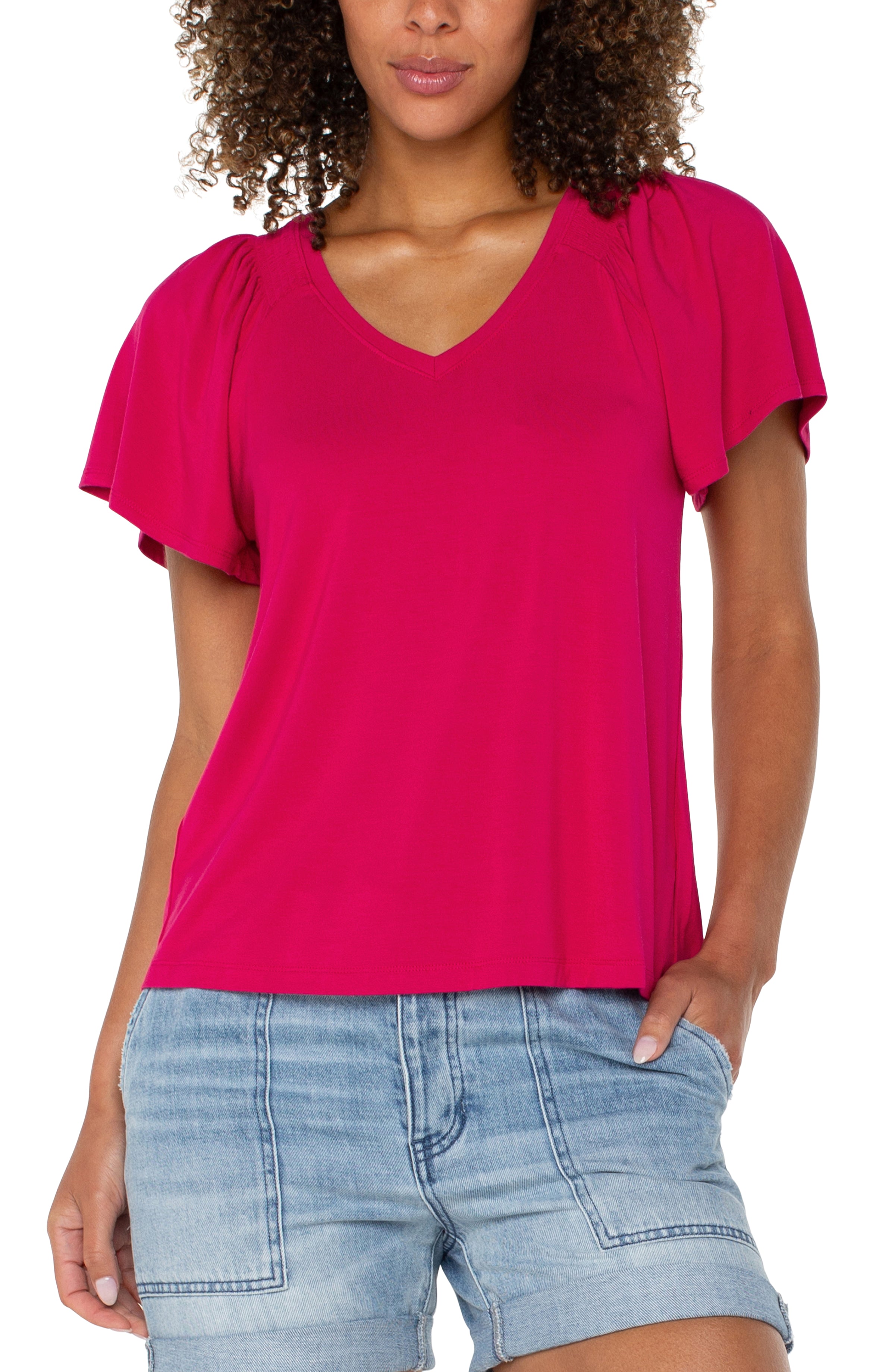 Liverpool Flutter Sleeve Top