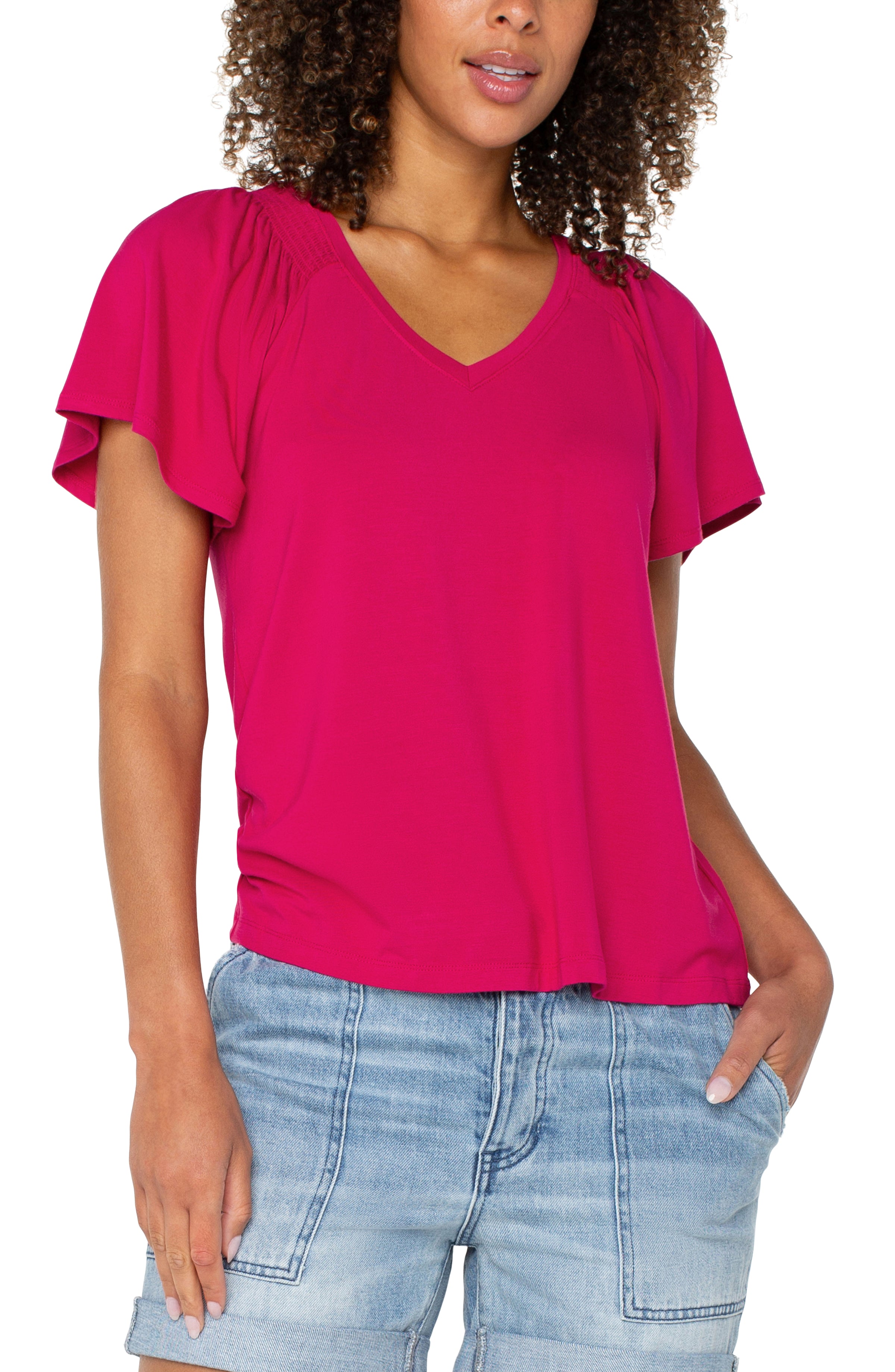 Liverpool Flutter Sleeve Top