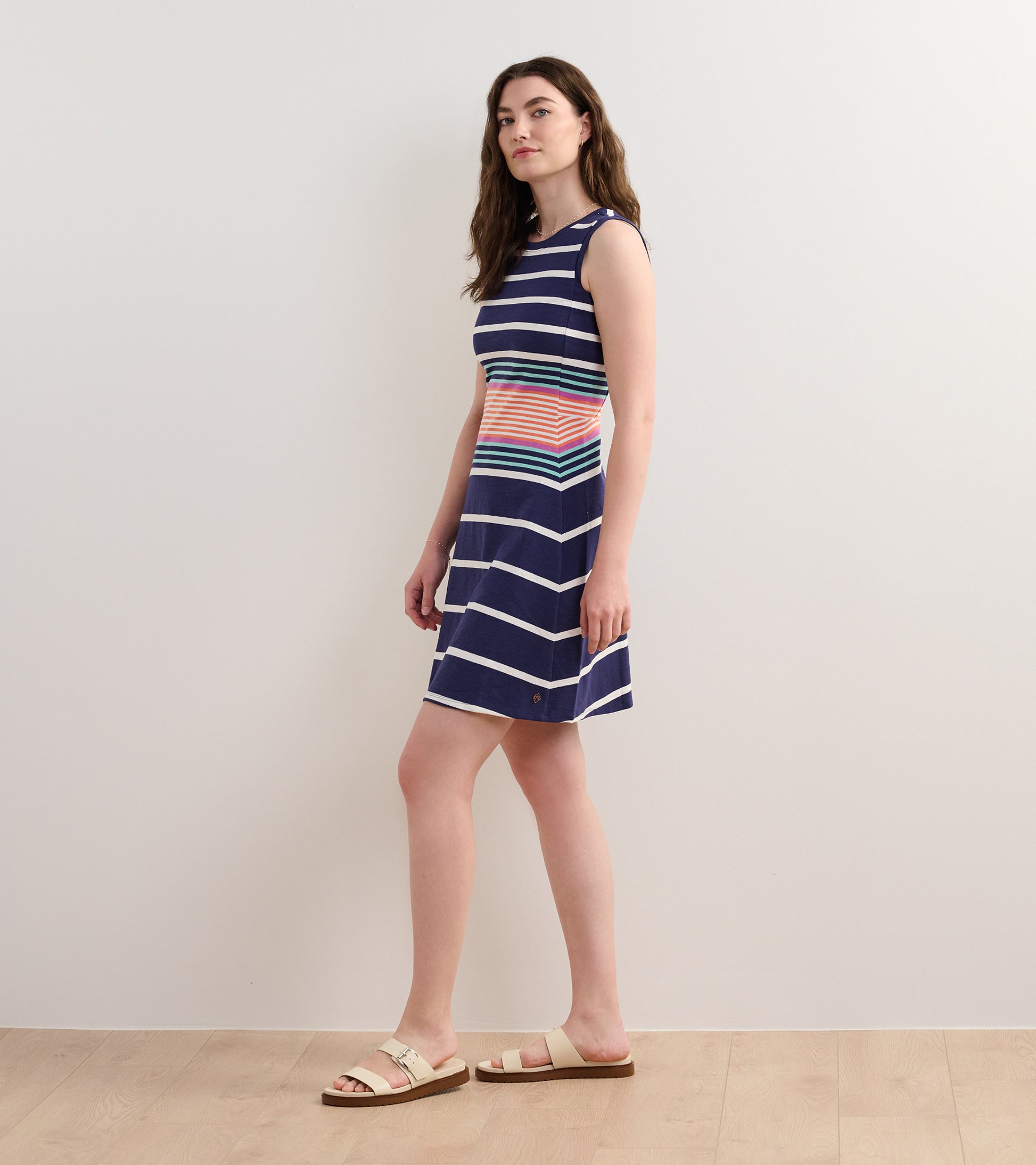 Sarah Dress in Sunset Stripes