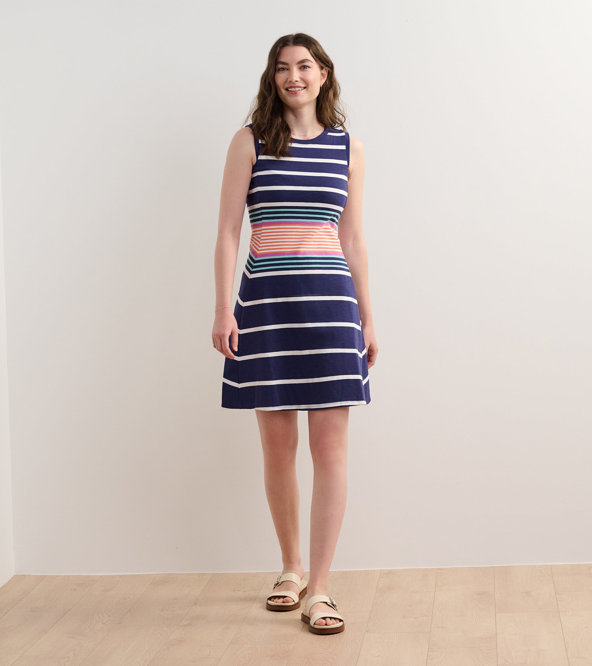 Sarah Dress in Sunset Stripes